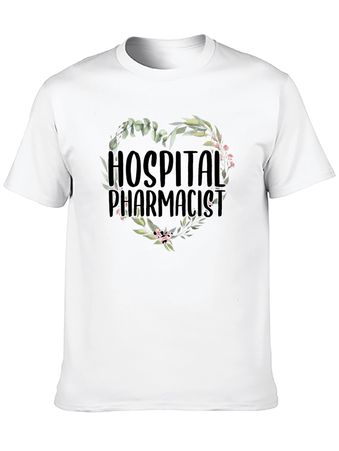 Hospital Pharmacist Floral Heart T-Shirt