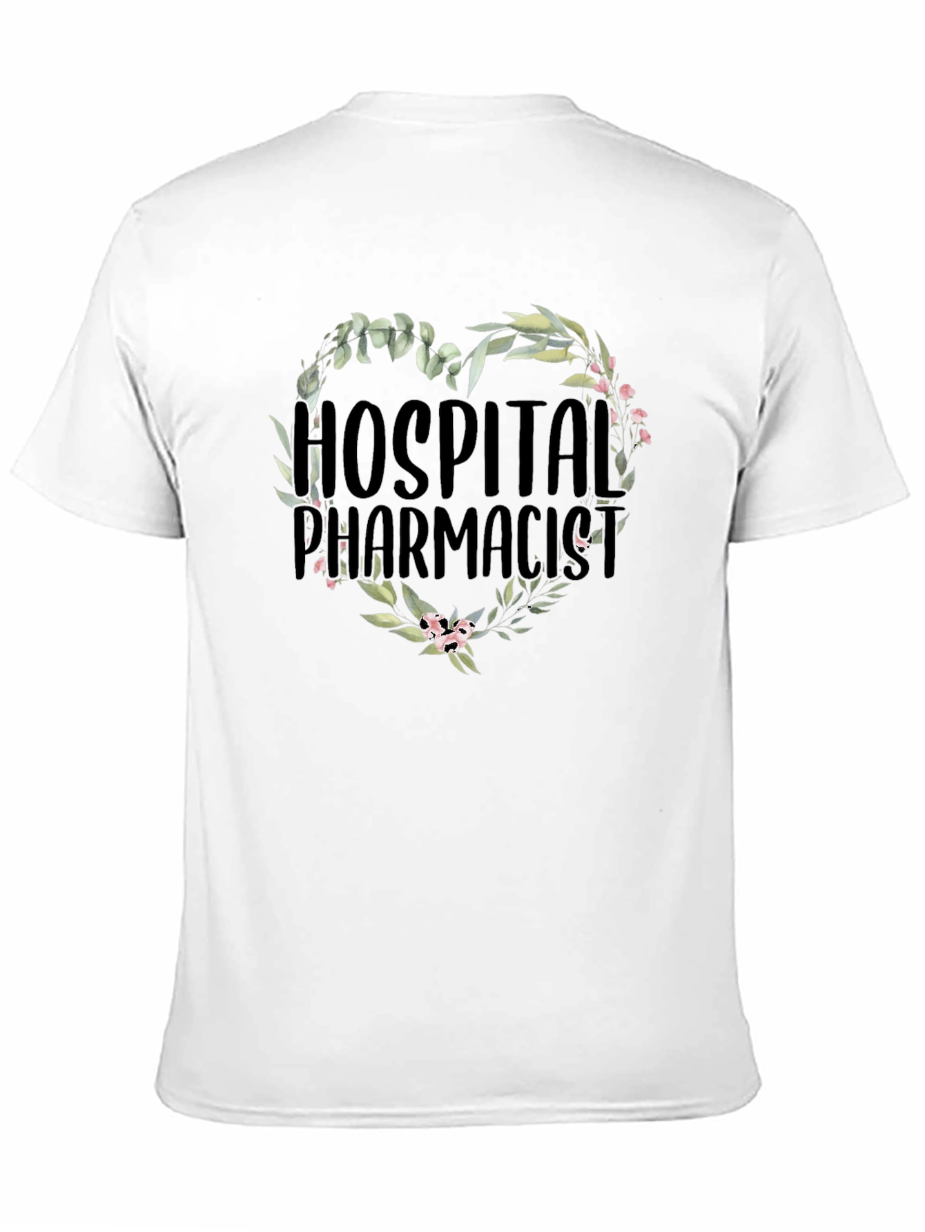 Hospital Pharmacist Floral Heart T-Shirt