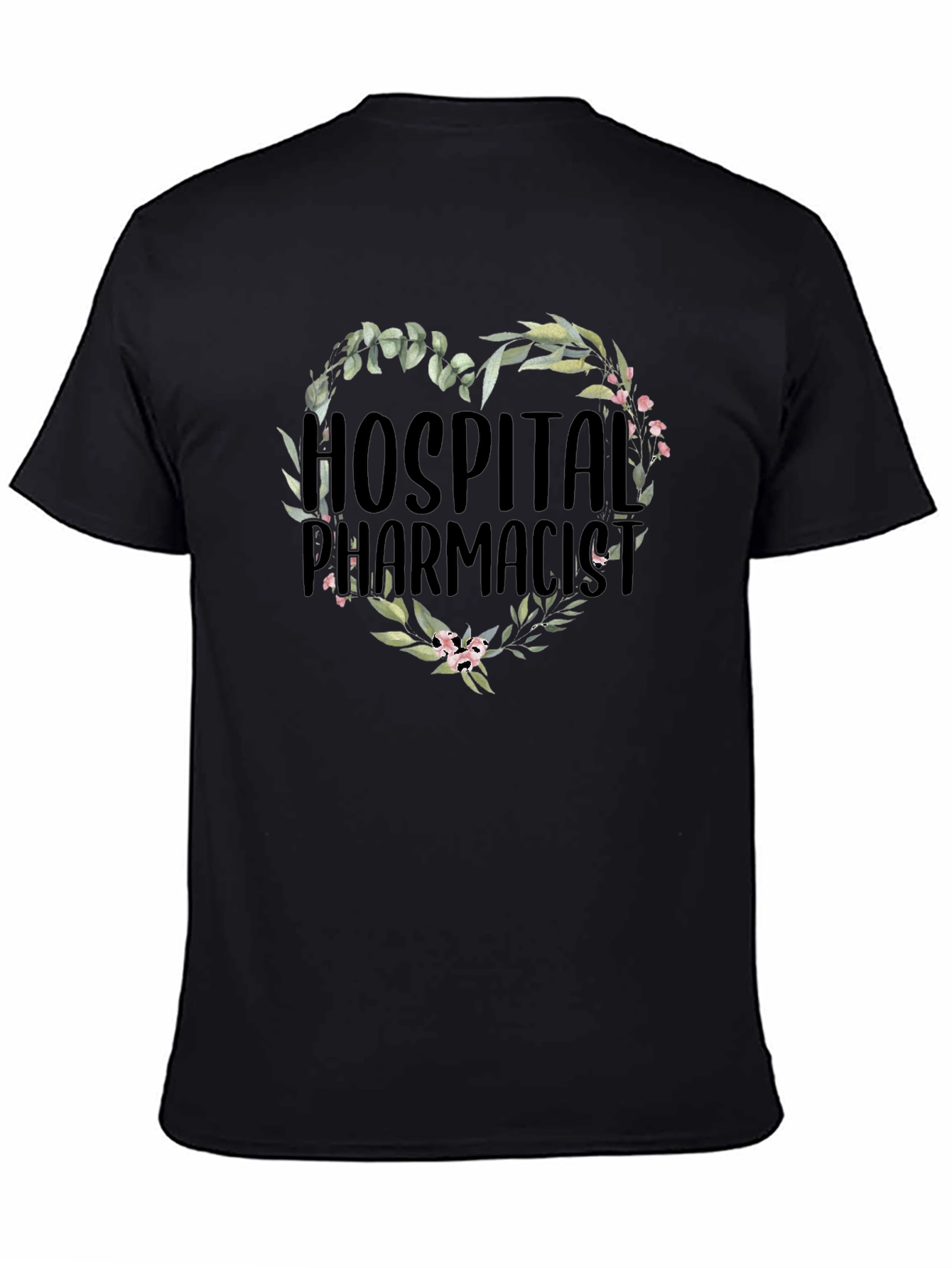 Hospital Pharmacist Floral Heart T-Shirt