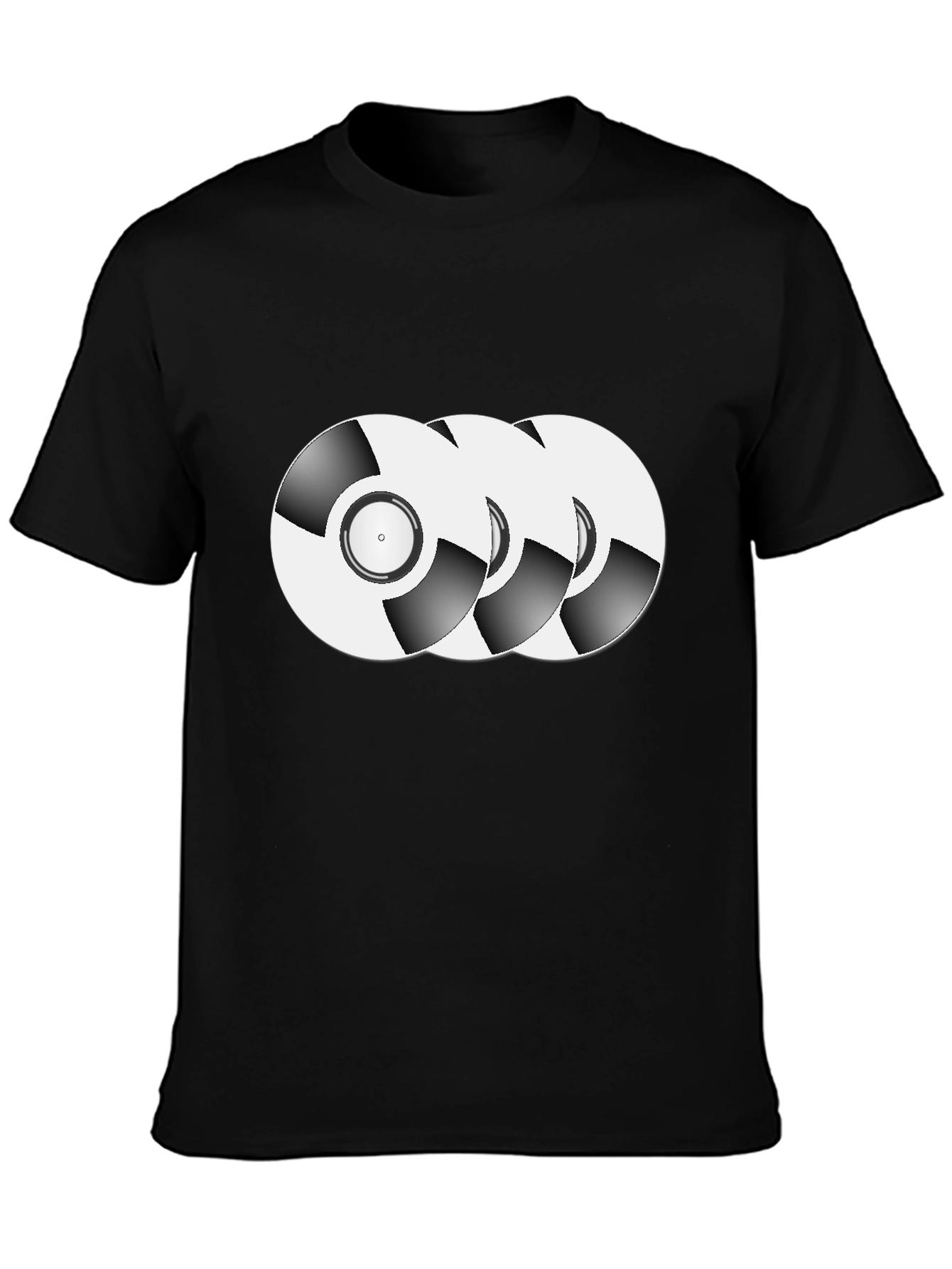 Vinyl Record Graphic Tee - Black