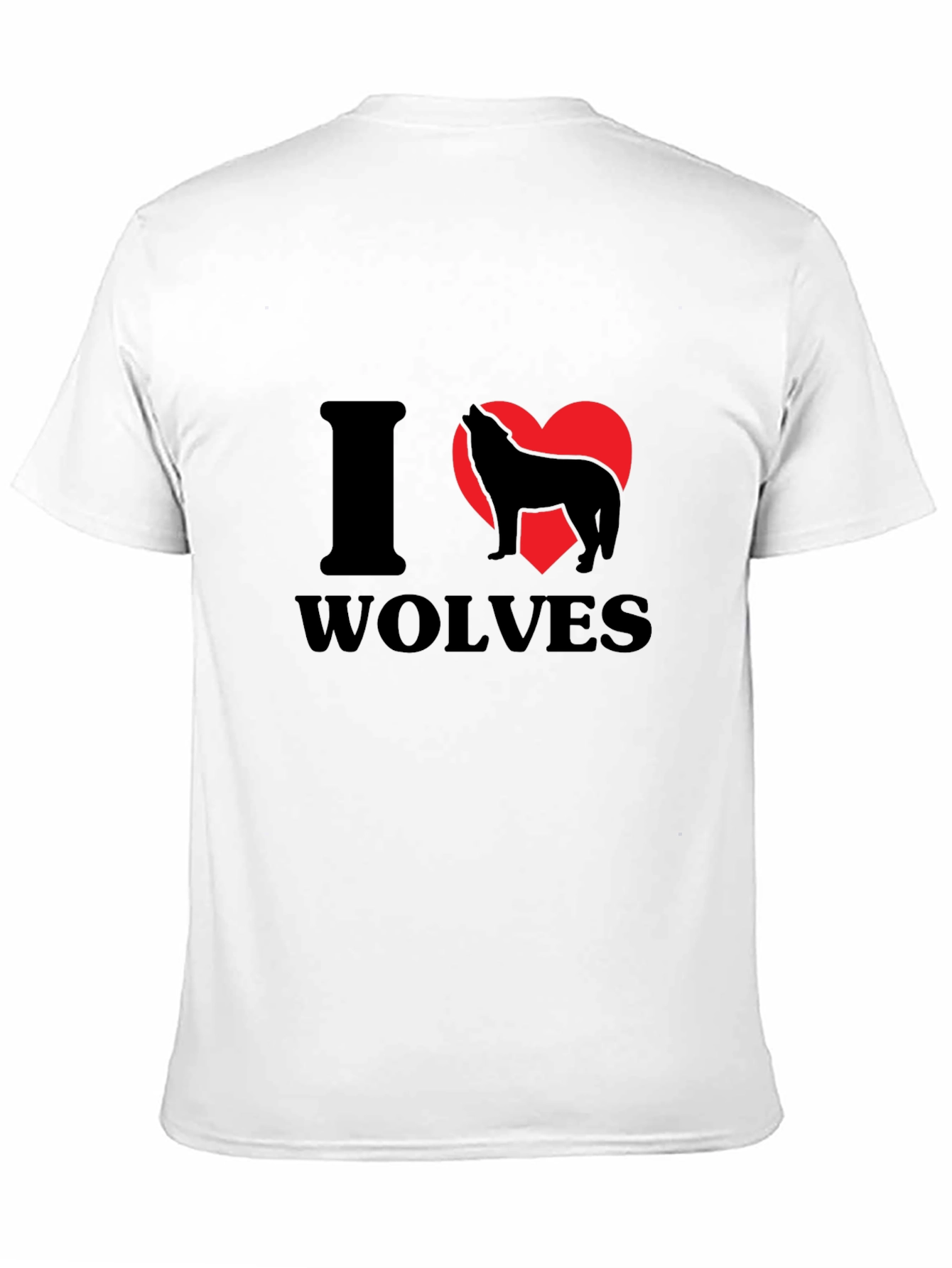 I Heart Wolves Graphic Tee - Black Cotton T-Shirt