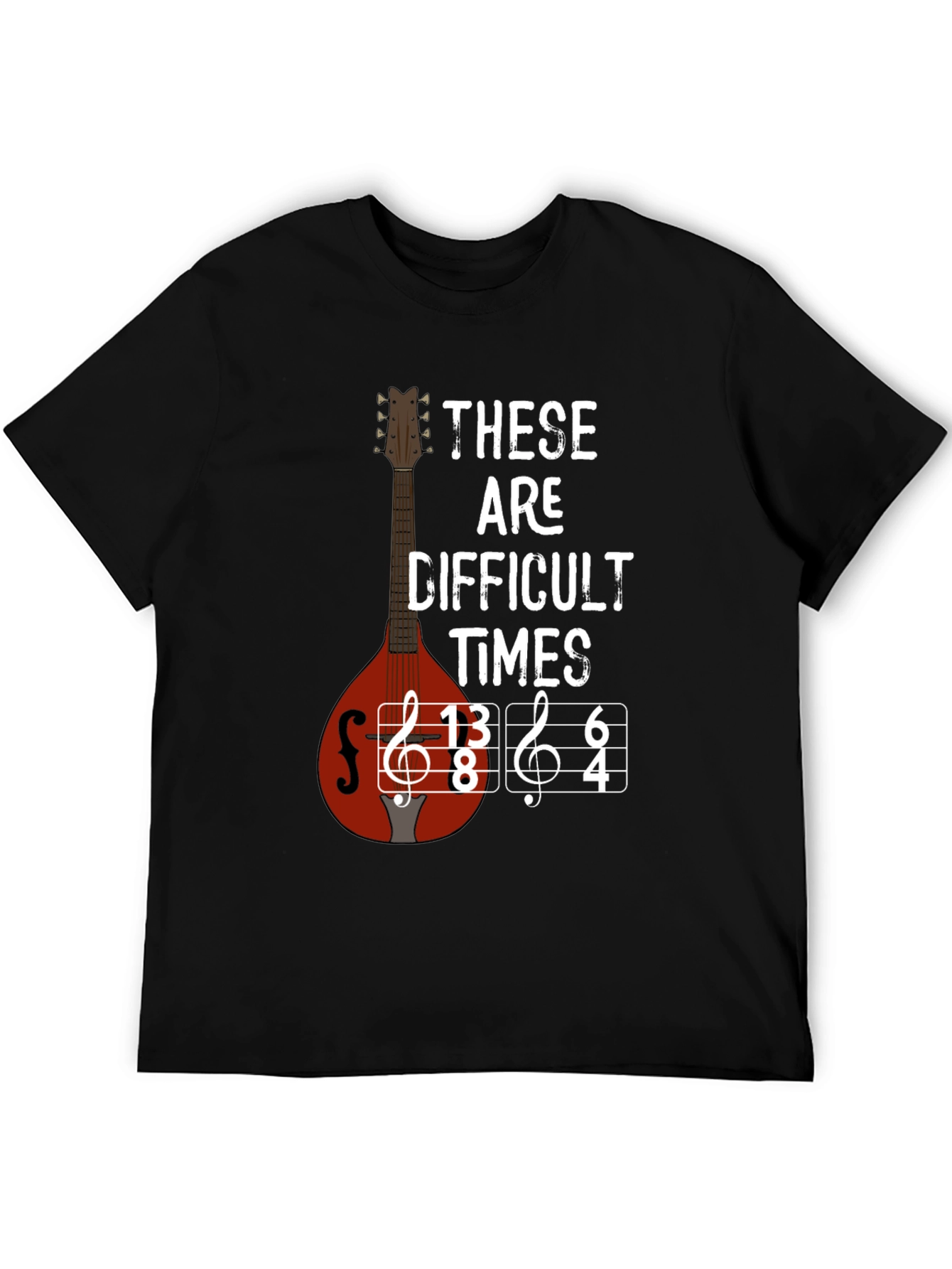 Difficult Times Music T-Shirt - Mandolin Graphic Tee