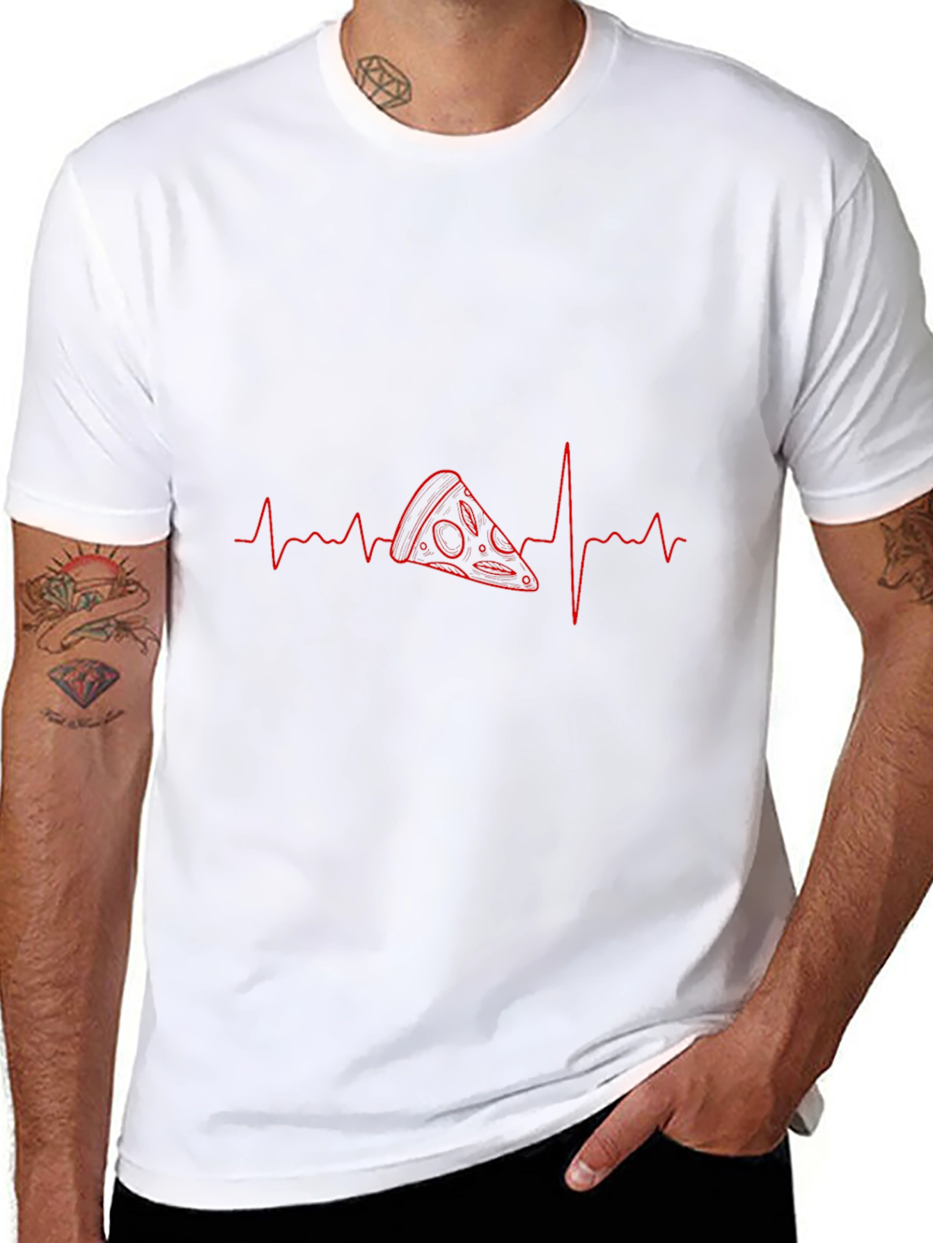 Pizza Heartbeat T-Shirt - Food Lover Tee