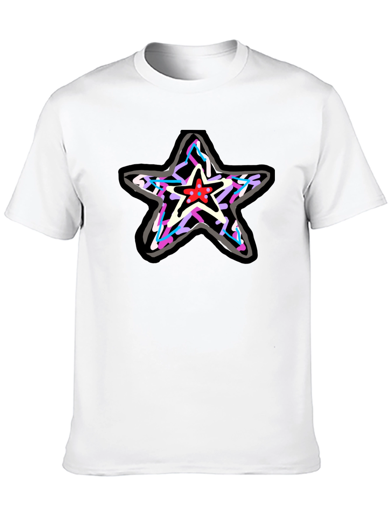 Star Graphic Print Black T-Shirt