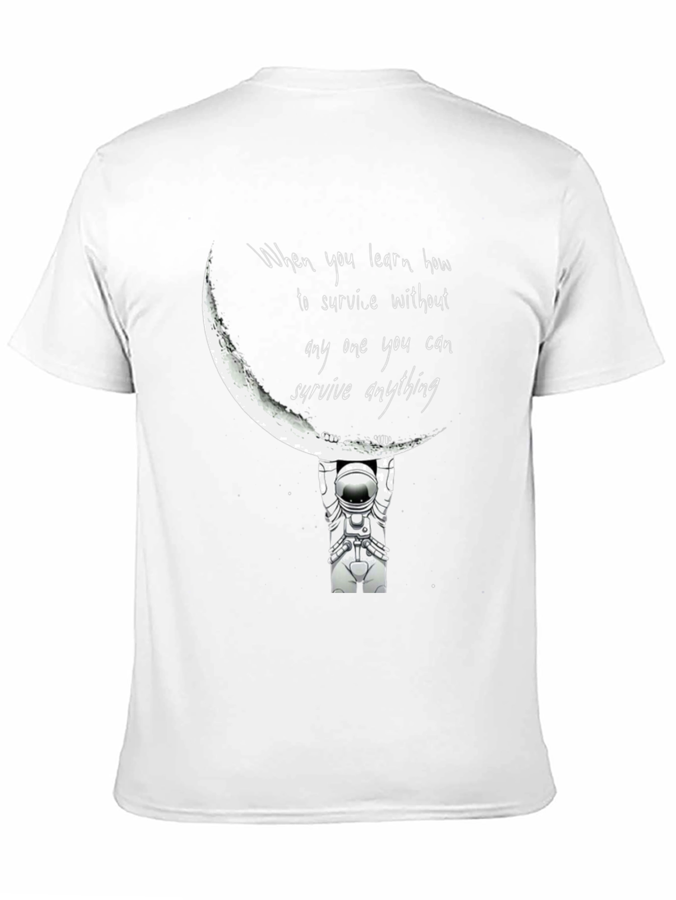 Astronaut Moon Lift Black Graphic T-Shirt