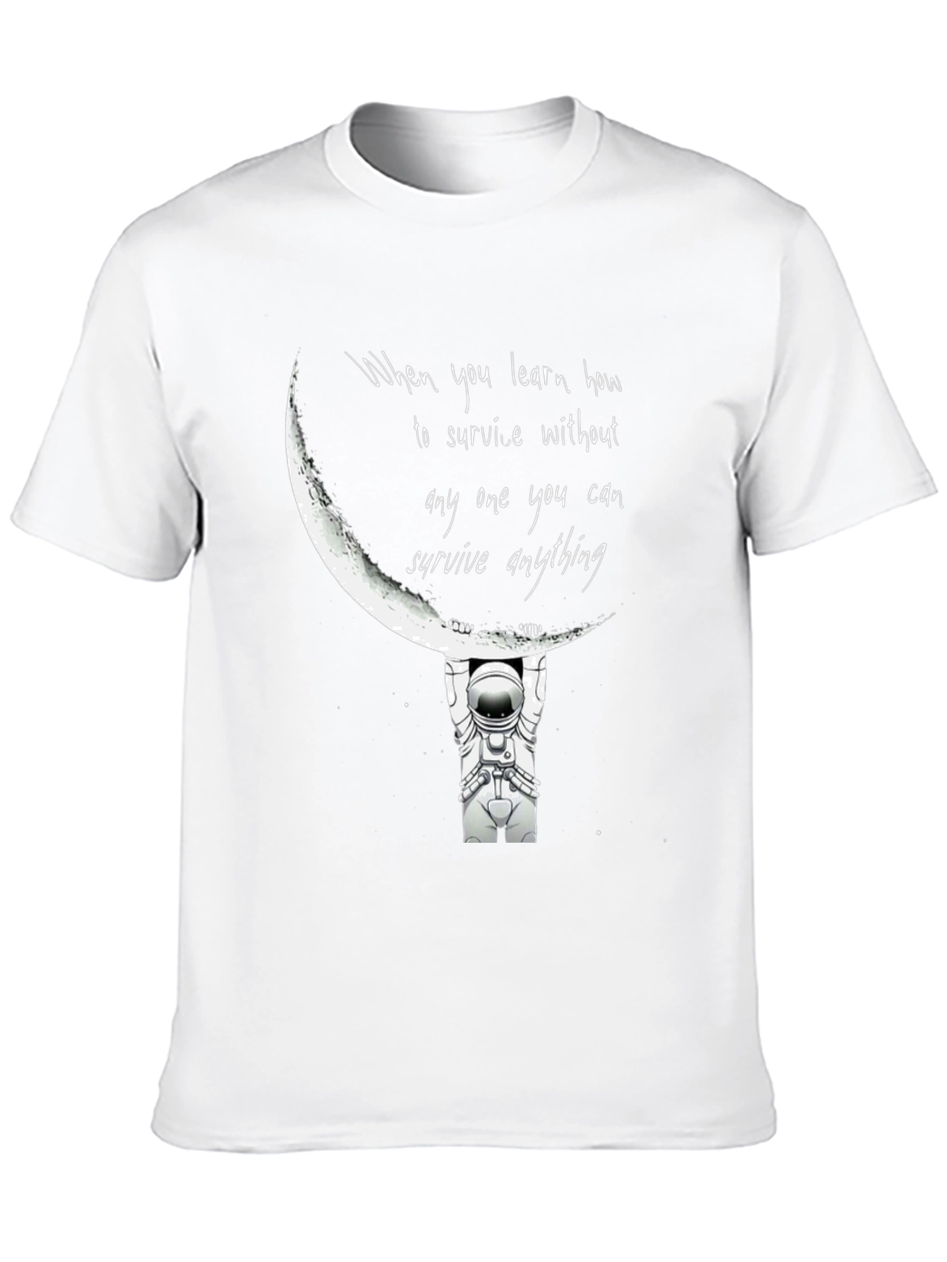 Astronaut Moon Lift Black Graphic T-Shirt