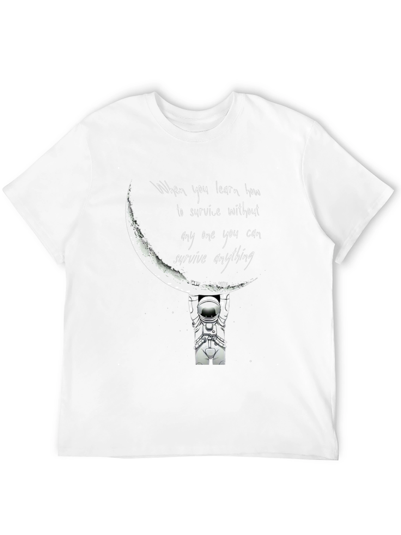 Astronaut Moon Lift Black Graphic T-Shirt