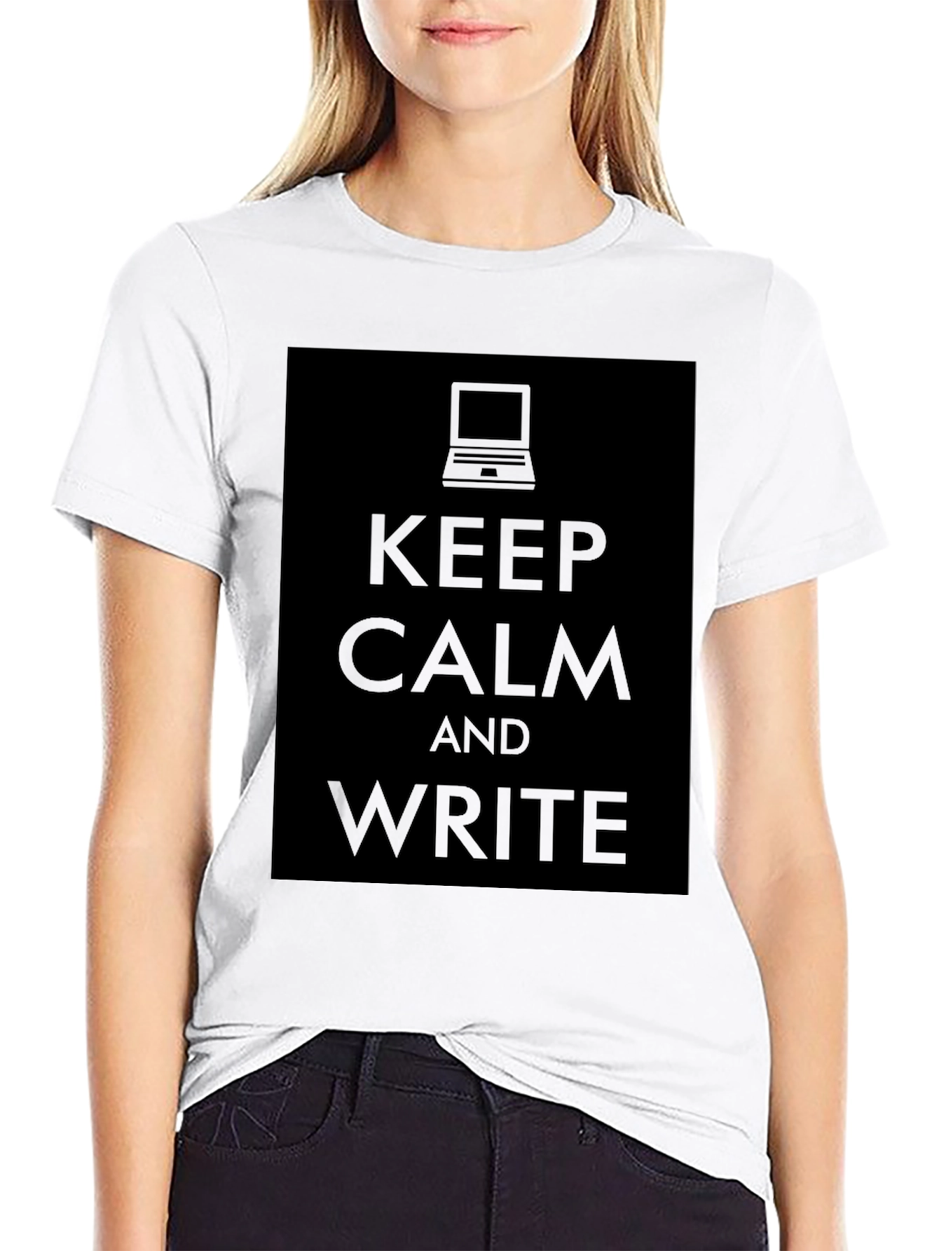 Keep Calm and Write T-Shirt - Laptop Graphic Tee