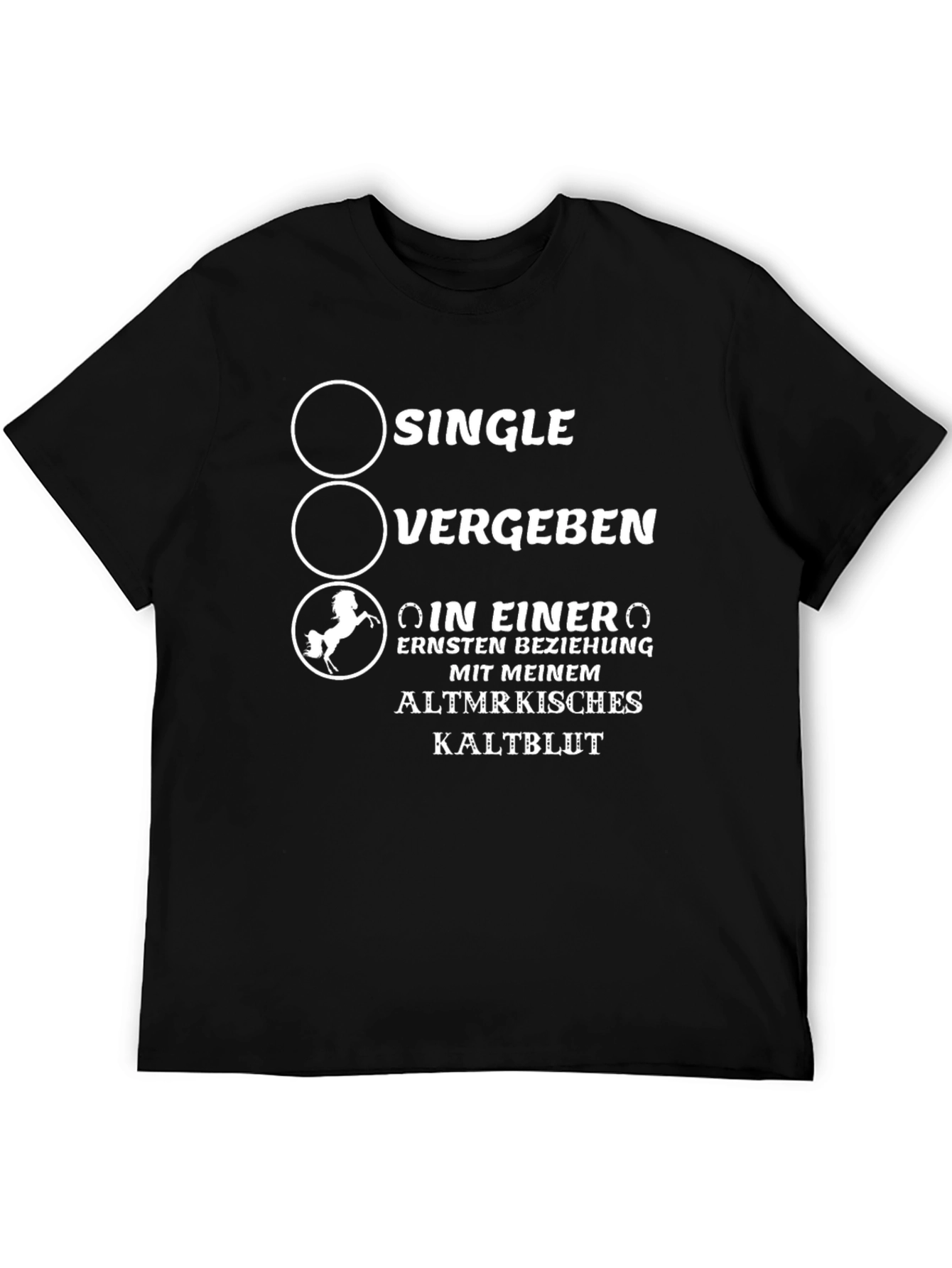 Single? Vergeben? Horse Lover T-Shirt Black