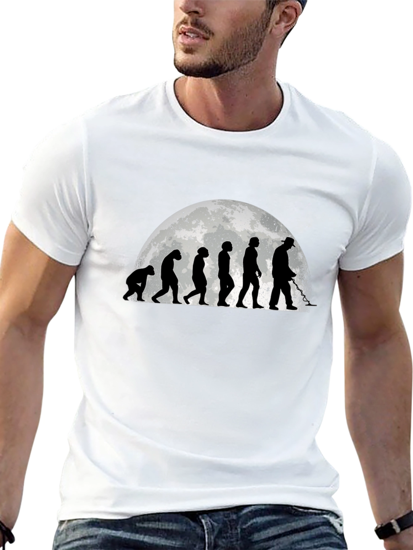 Evolution of Man Metal Detecting T-Shirt
