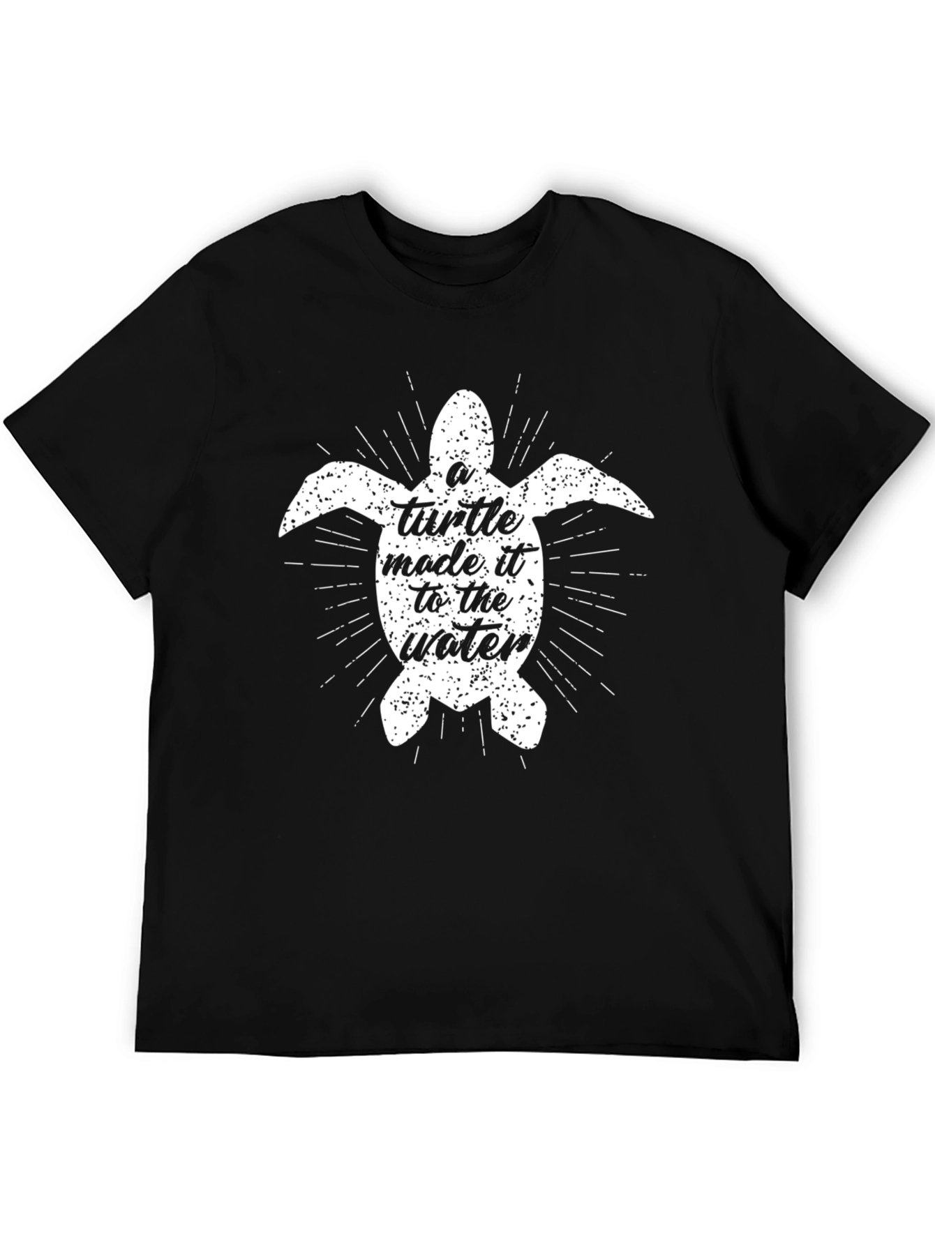 Turtle Graphic Print Black T-Shirt