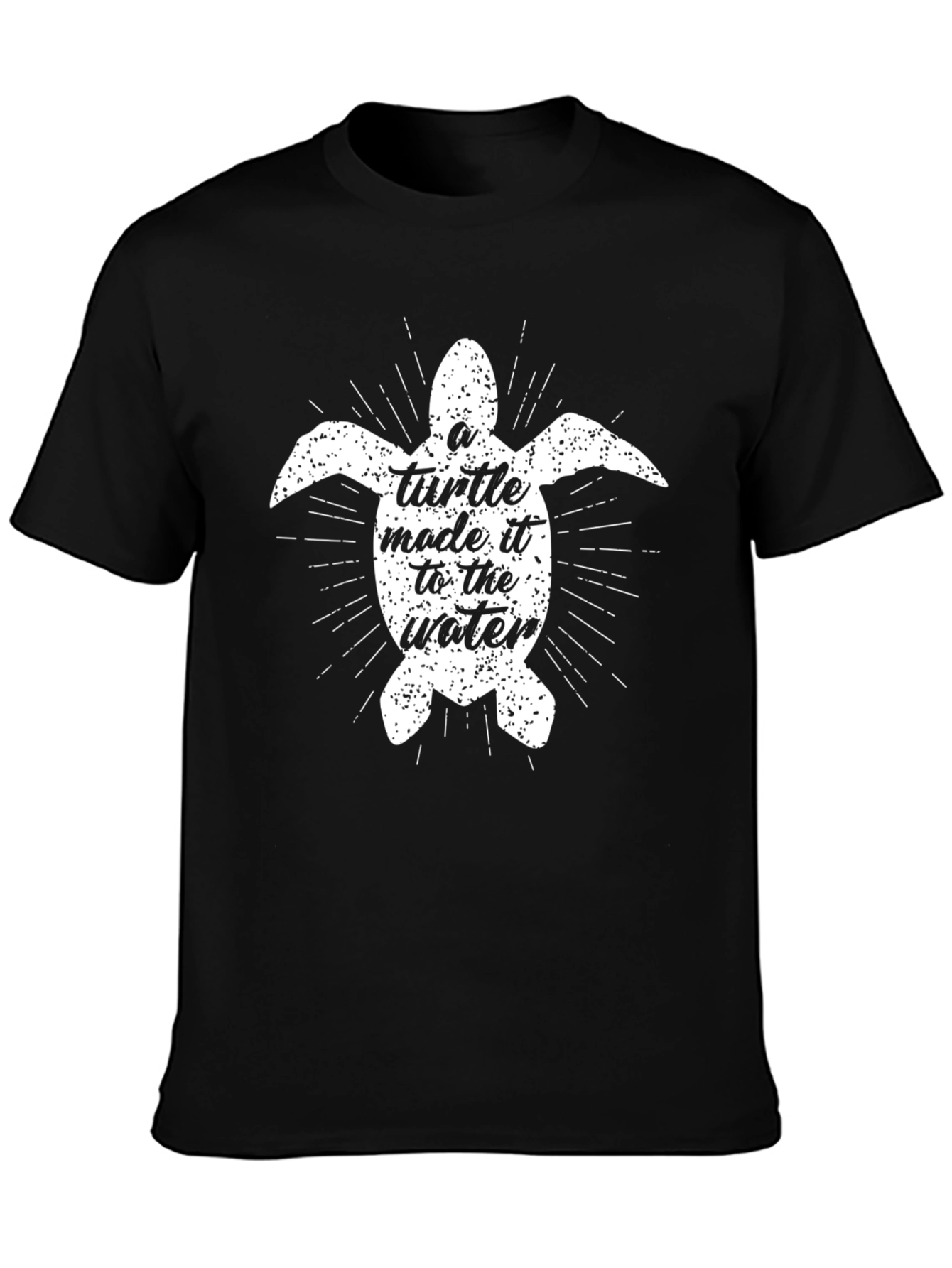 Turtle Graphic Print Black T-Shirt