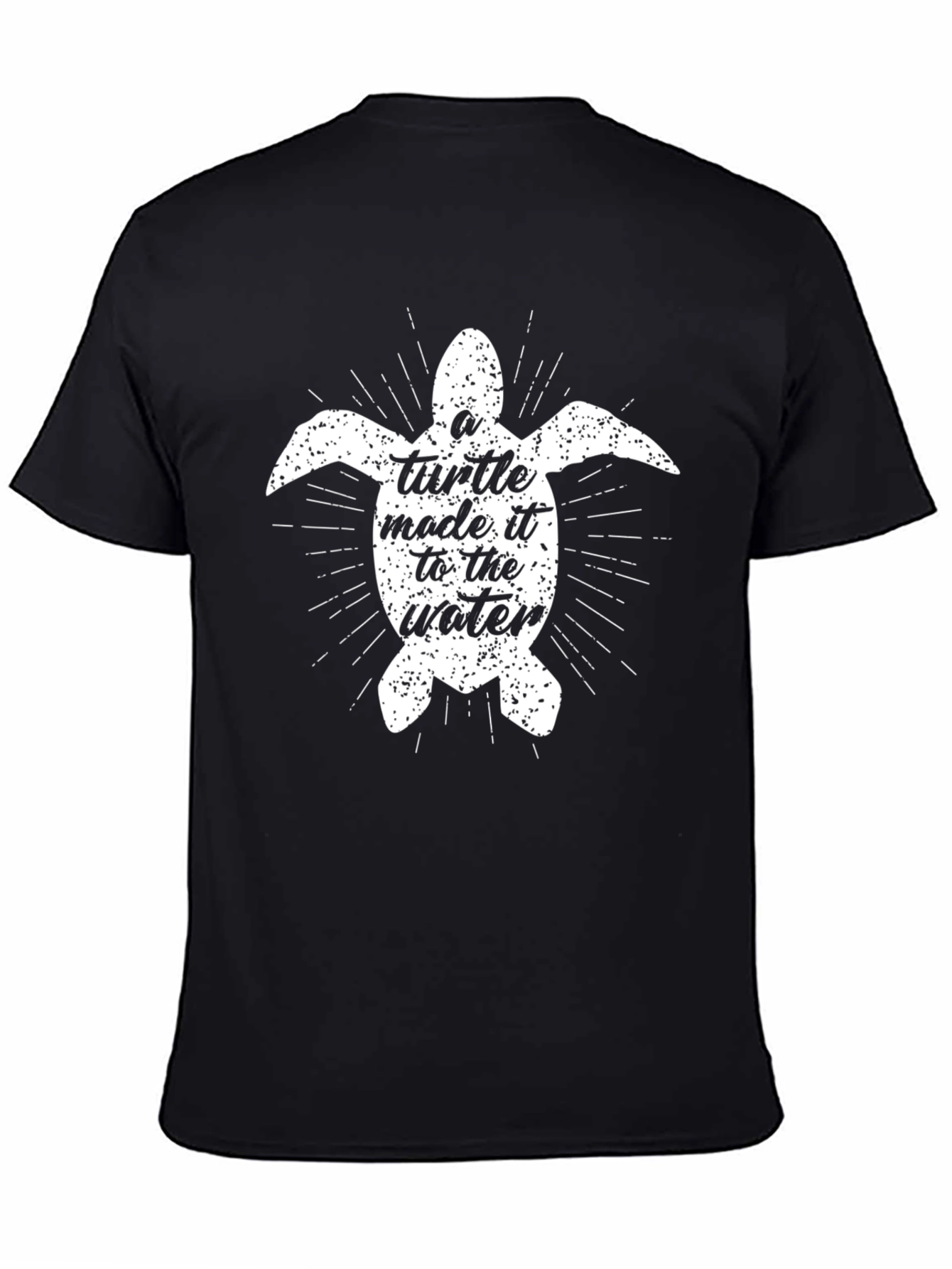 Turtle Graphic Print Black T-Shirt
