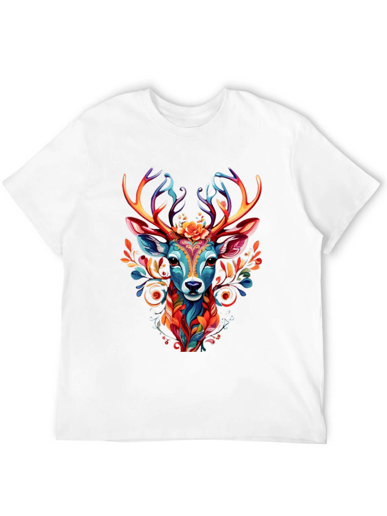 Vibrant Deer Graphic Tee - Unique Animal Design