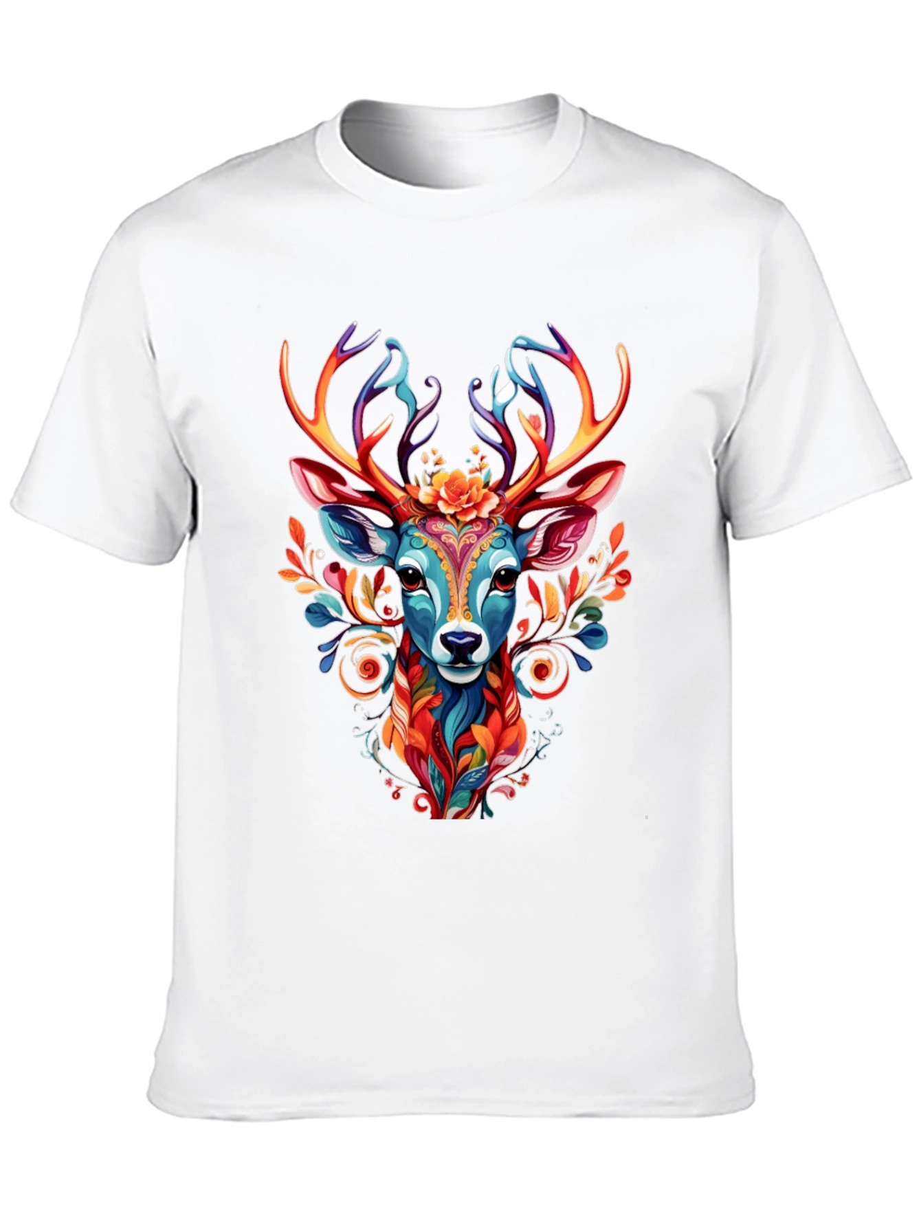 Vibrant Deer Graphic Tee - Unique Animal Design
