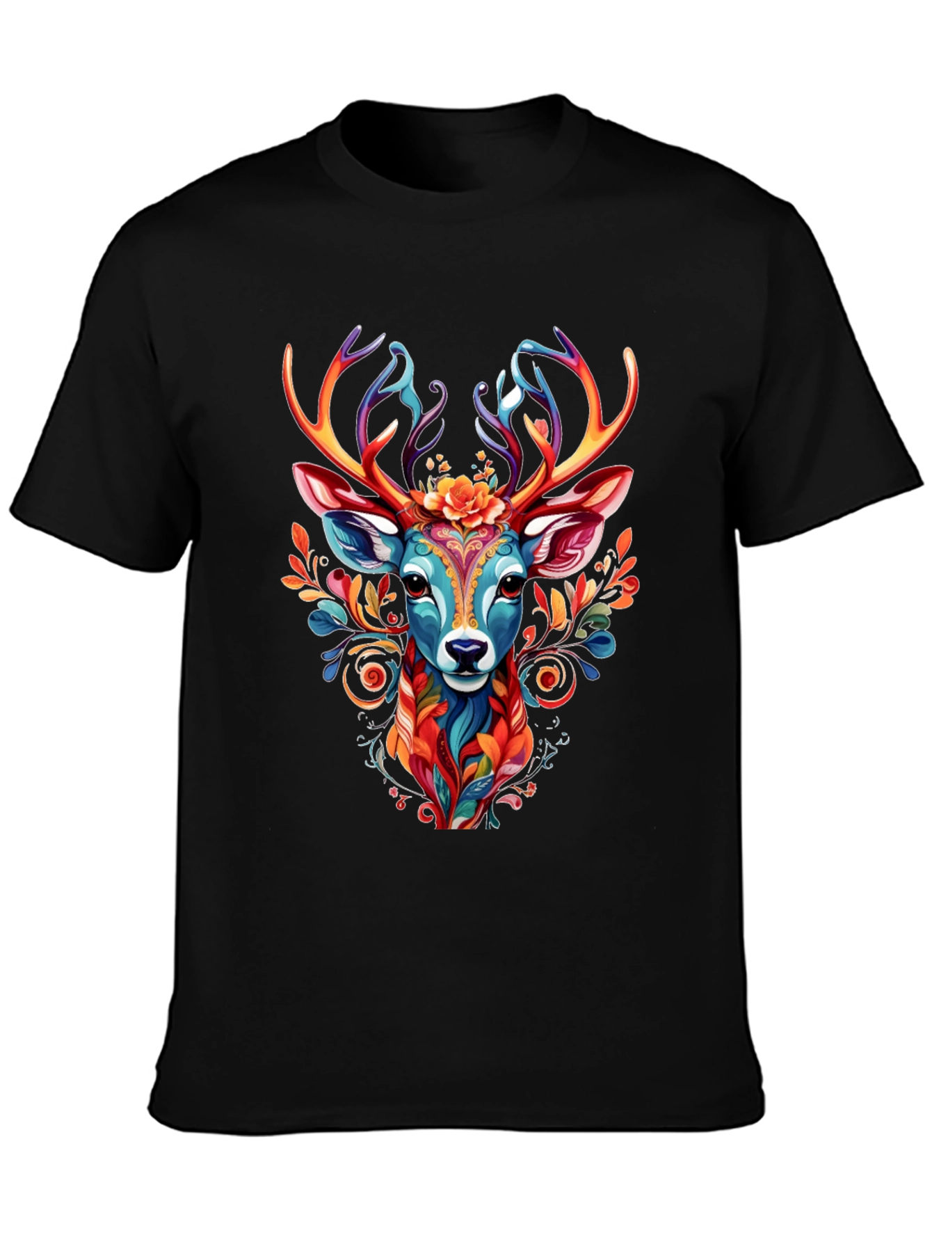 Vibrant Deer Graphic Tee - Unique Animal Design