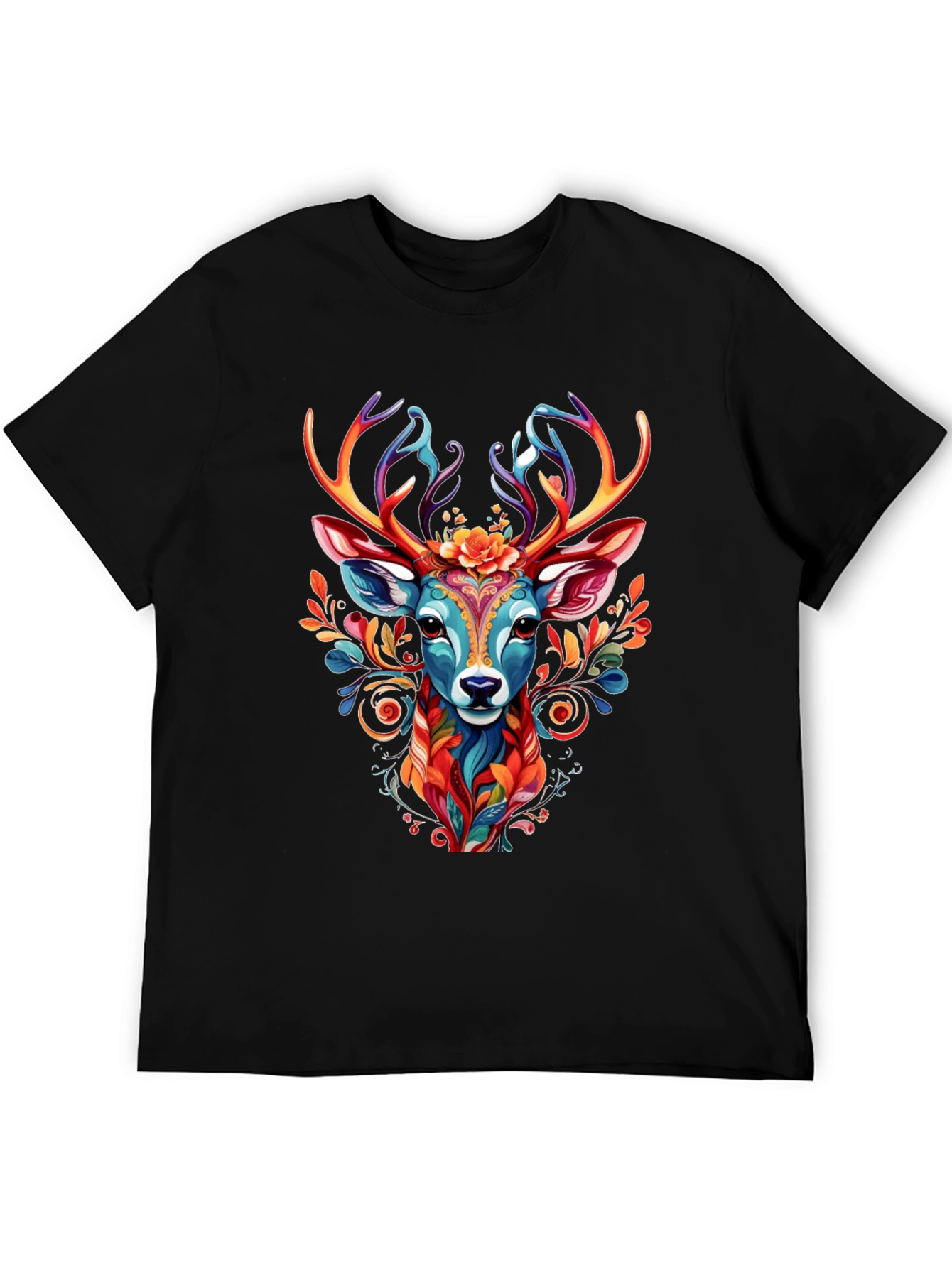 Vibrant Deer Graphic Tee - Unique Animal Design