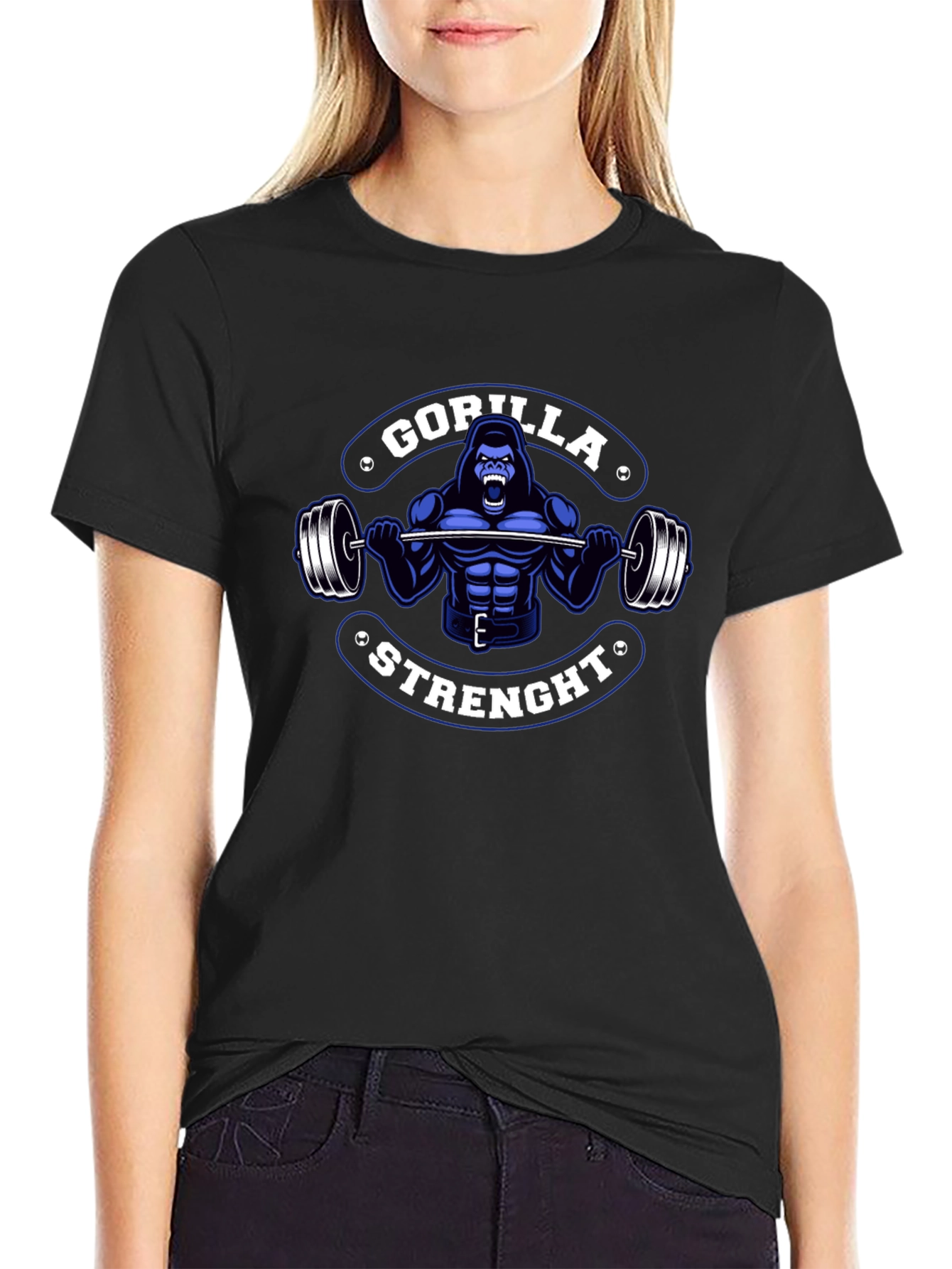 Gorilla Strength Graphic T-Shirt - Black