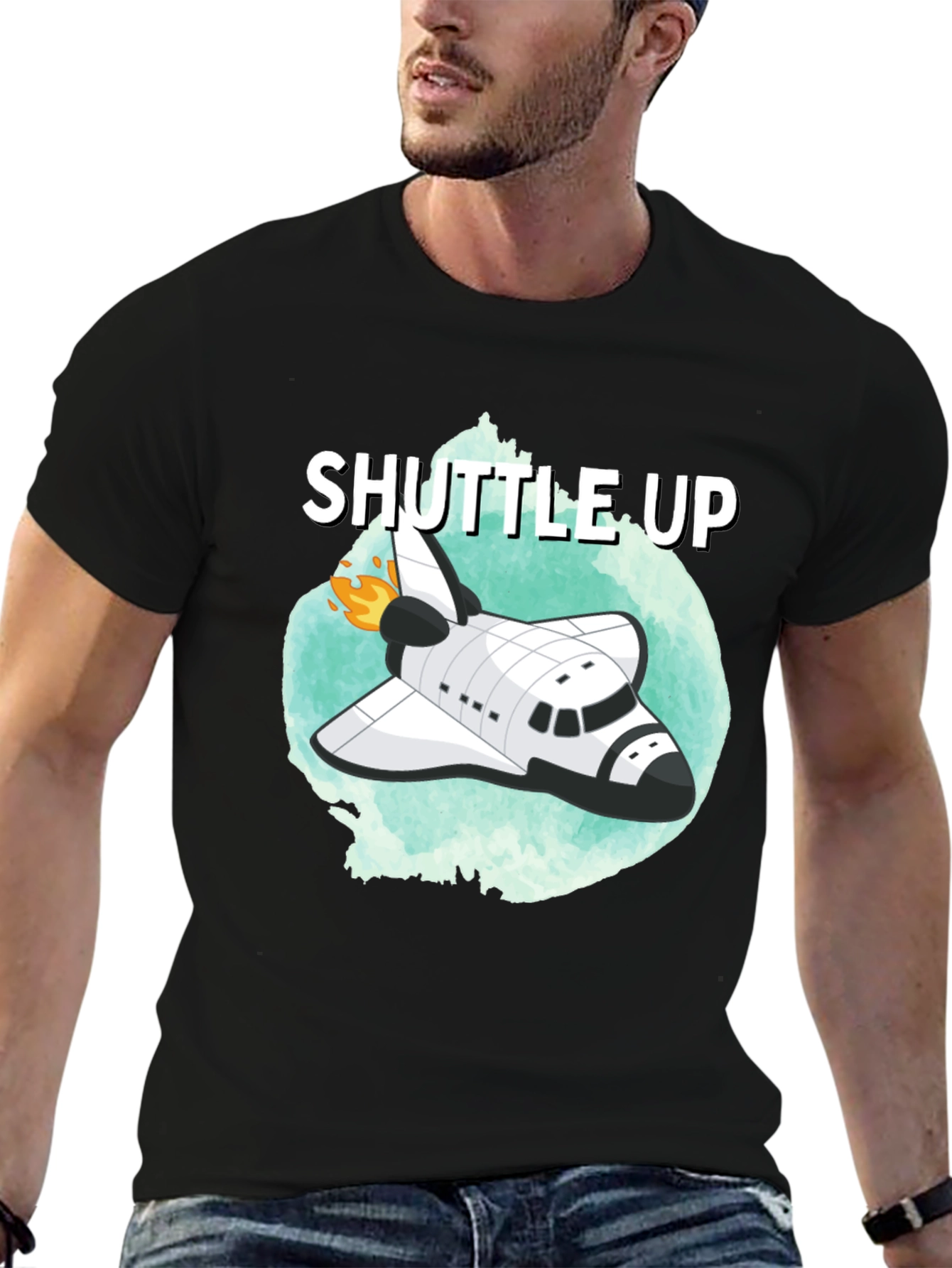 Shuttle Up Black T-Shirt