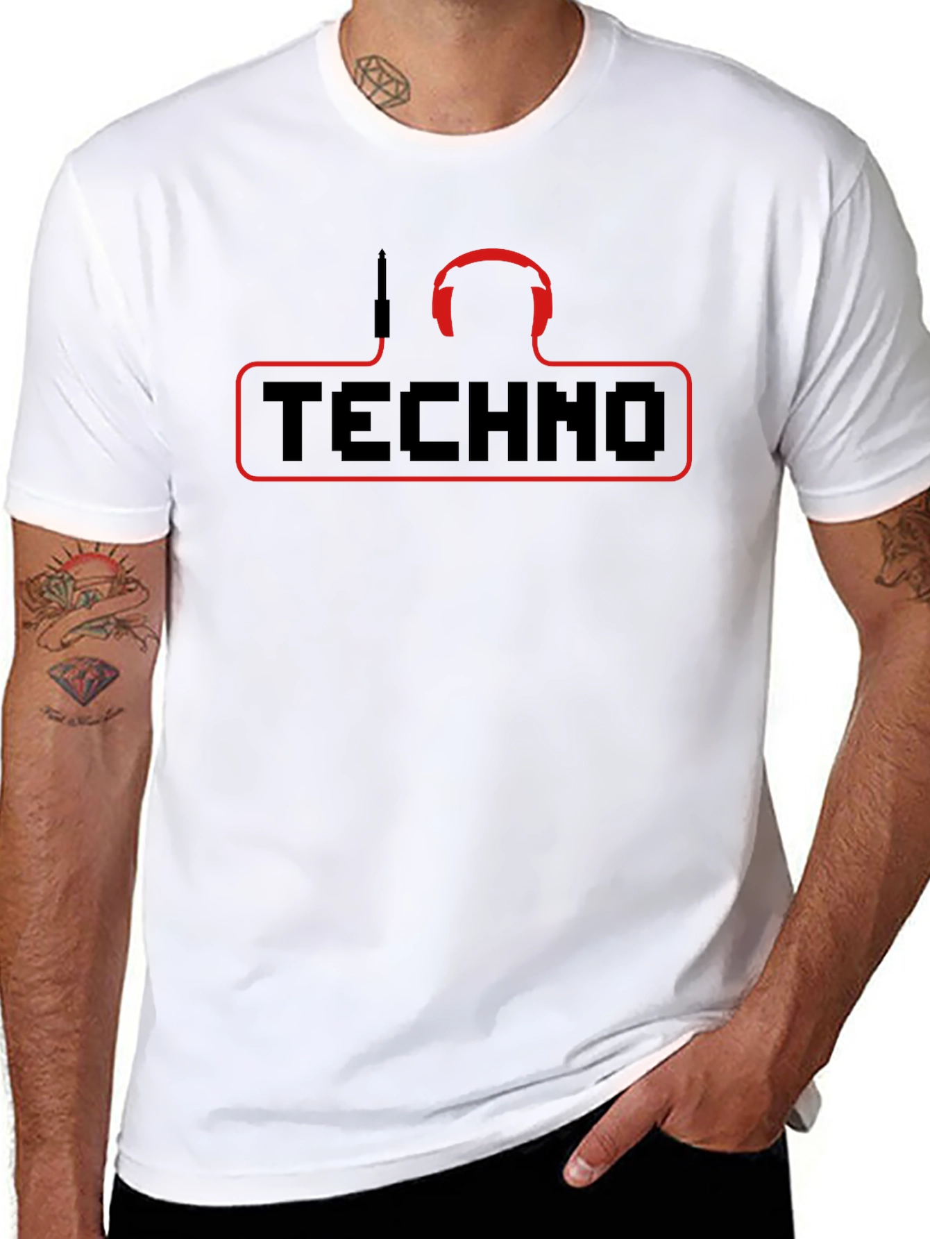Techno Music T-Shirt - DJ Headphones Graphic Tee