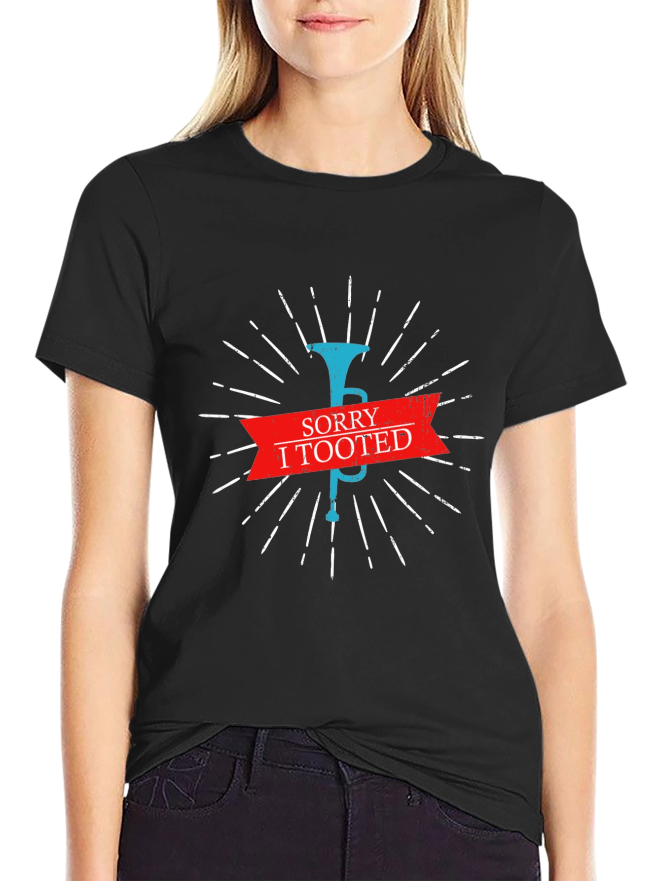 Sorry I Tooted Mens Black Graphic T-Shirt