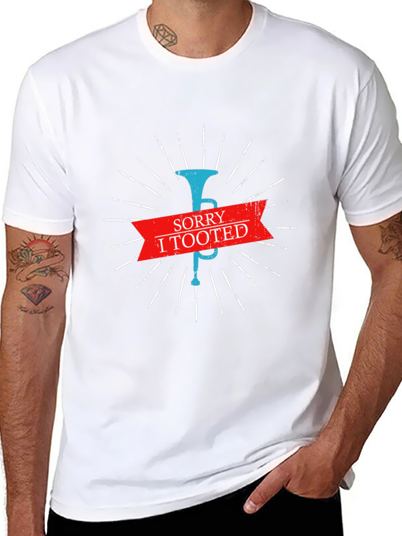 Sorry I Tooted Mens Black Graphic T-Shirt