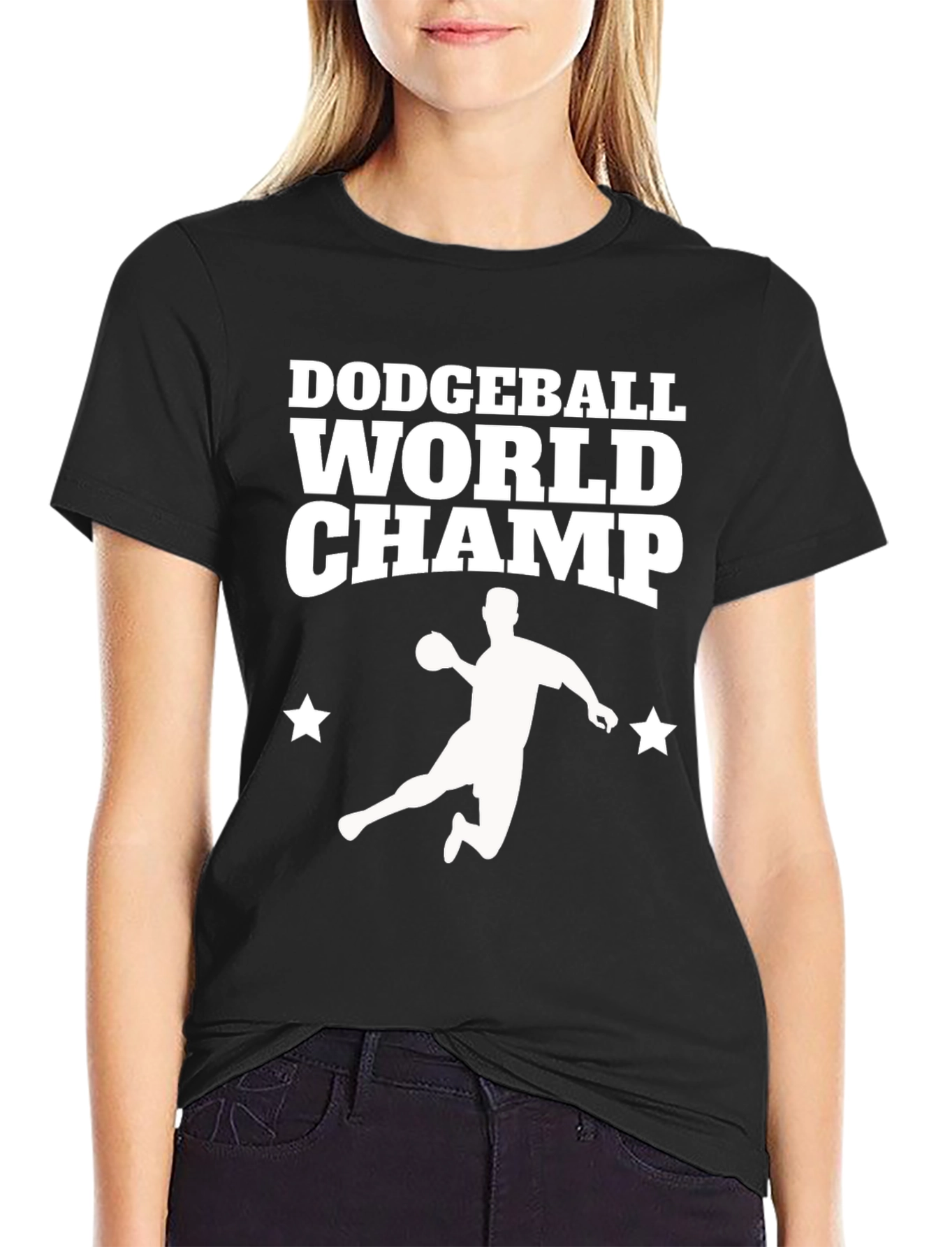 Dodgeball World Champ T-Shirt - Black Cotton Tee