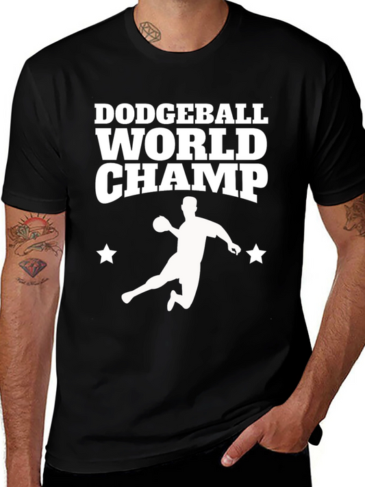 Dodgeball World Champ T-Shirt - Black Cotton Tee