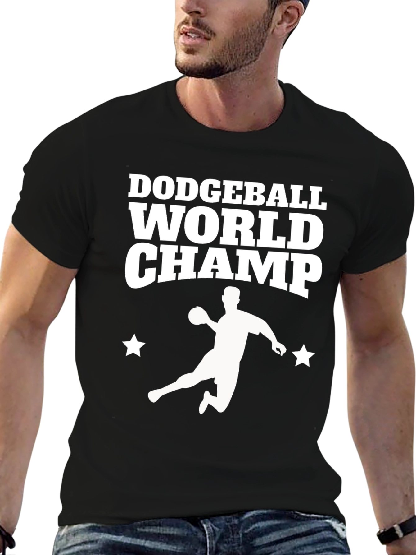 Dodgeball World Champ T-Shirt - Black Cotton Tee