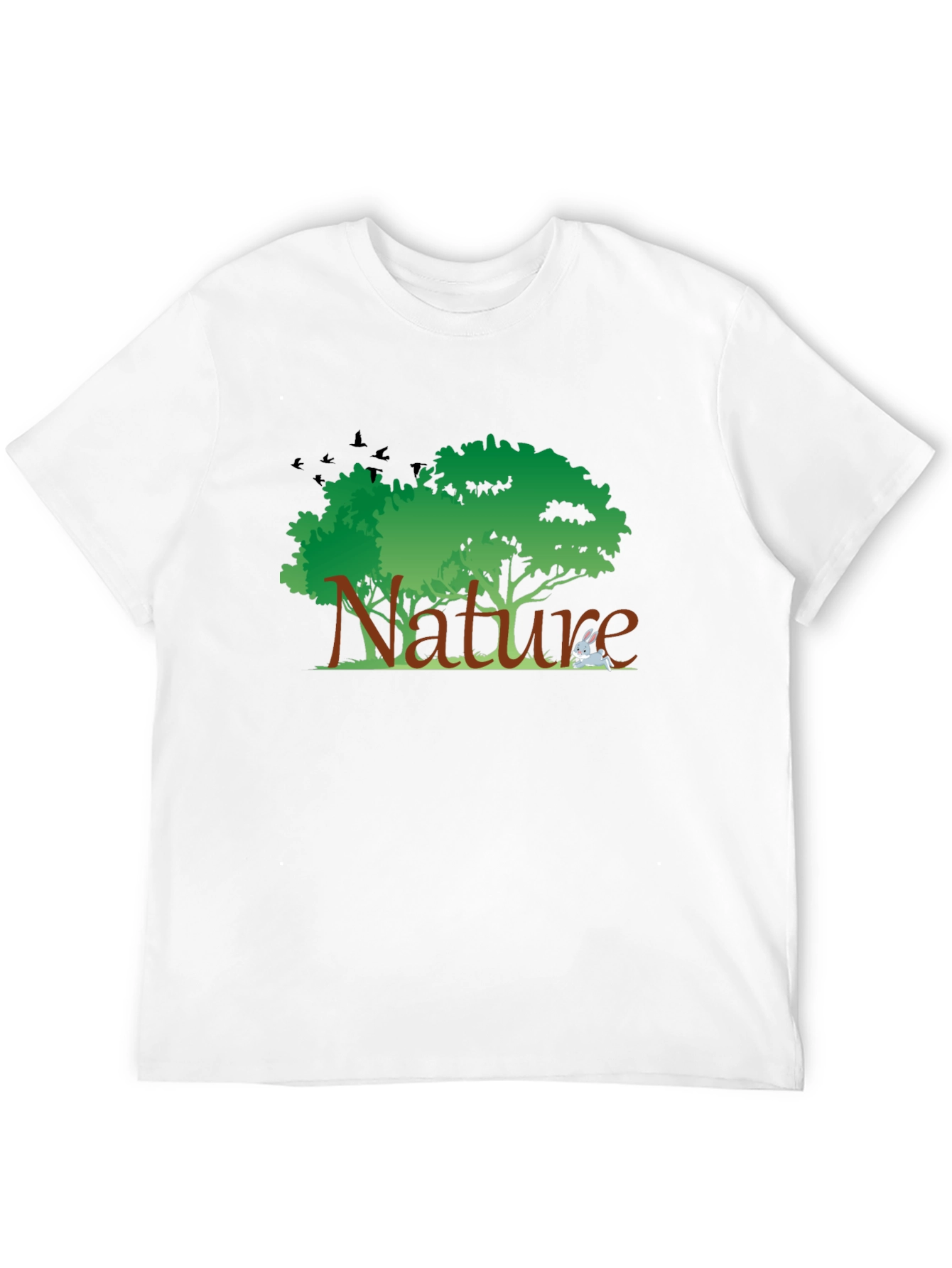Nature Graphic Tee - Black Cotton T-Shirt