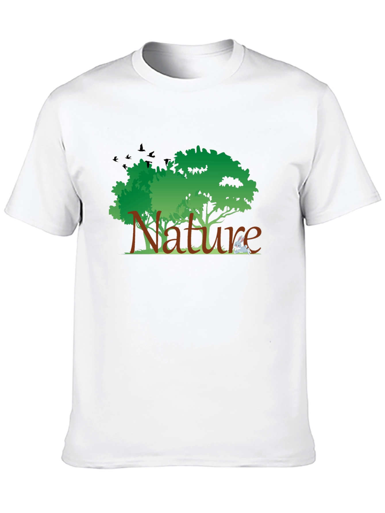 Nature Graphic Tee - Black Cotton T-Shirt