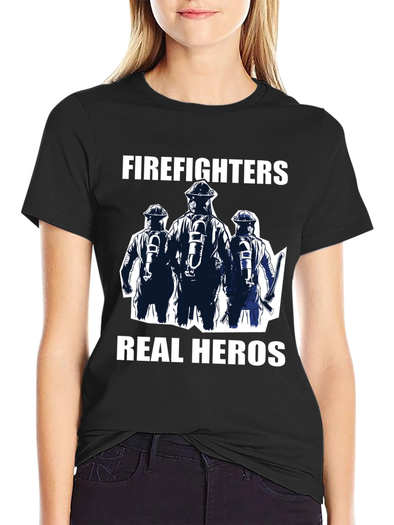 Firefighters Real Heros Graphic T-Shirt