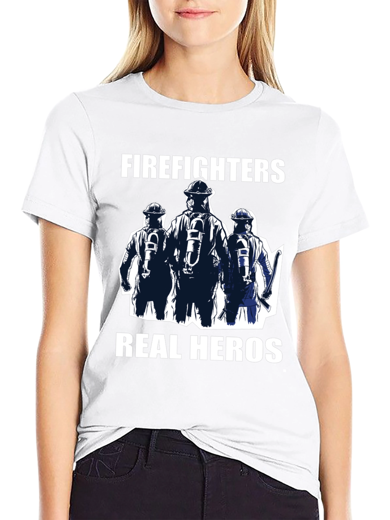 Firefighters Real Heros Graphic T-Shirt