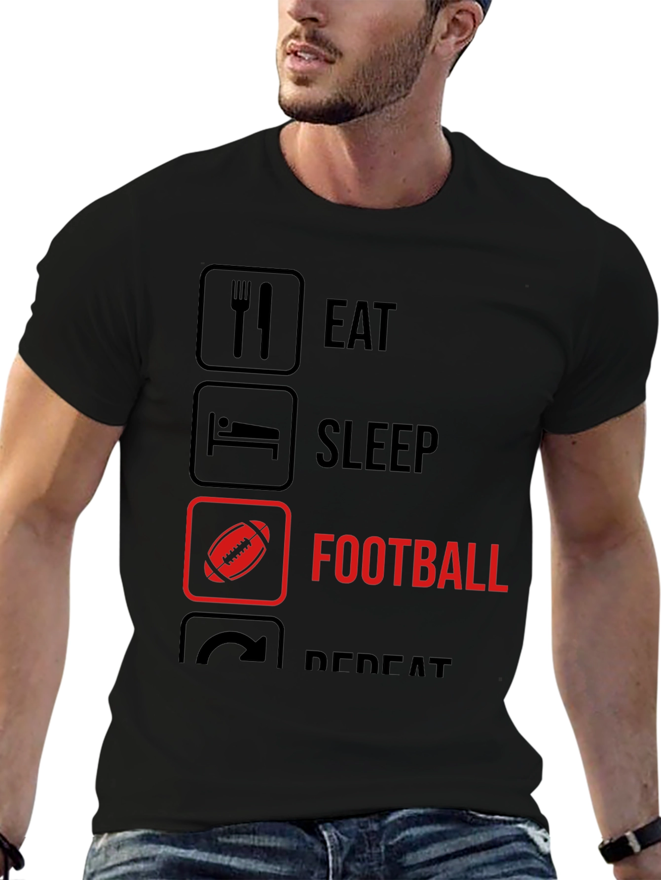 Eat Sleep Football Repeat T-Shirt