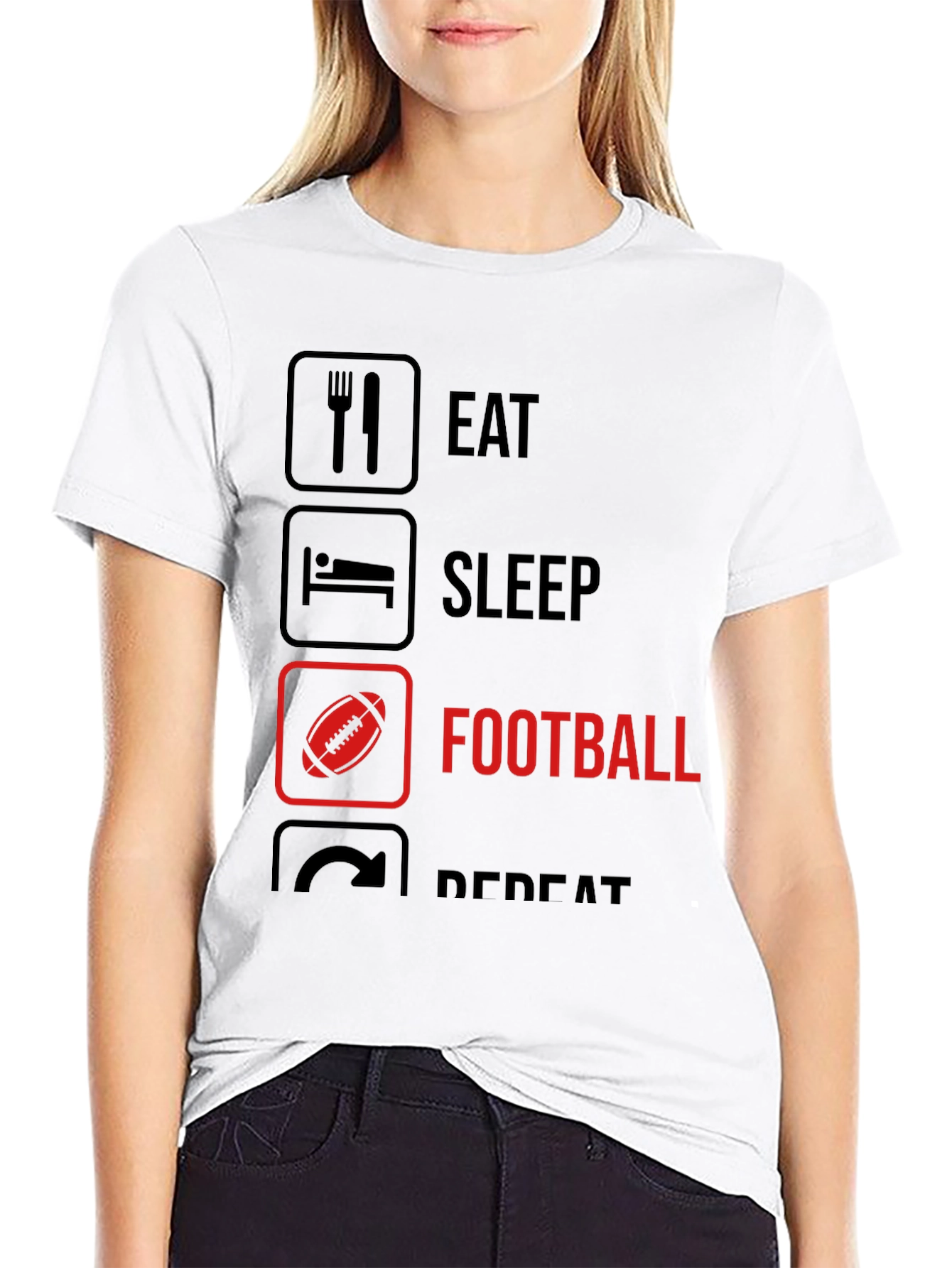 Eat Sleep Football Repeat T-Shirt