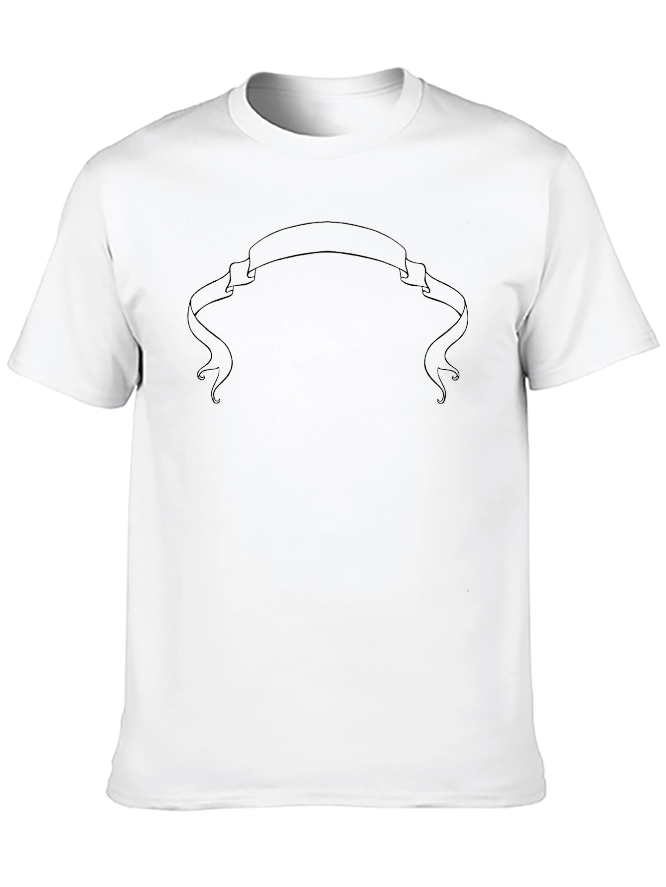 Mens Black T-Shirt with Banner Design