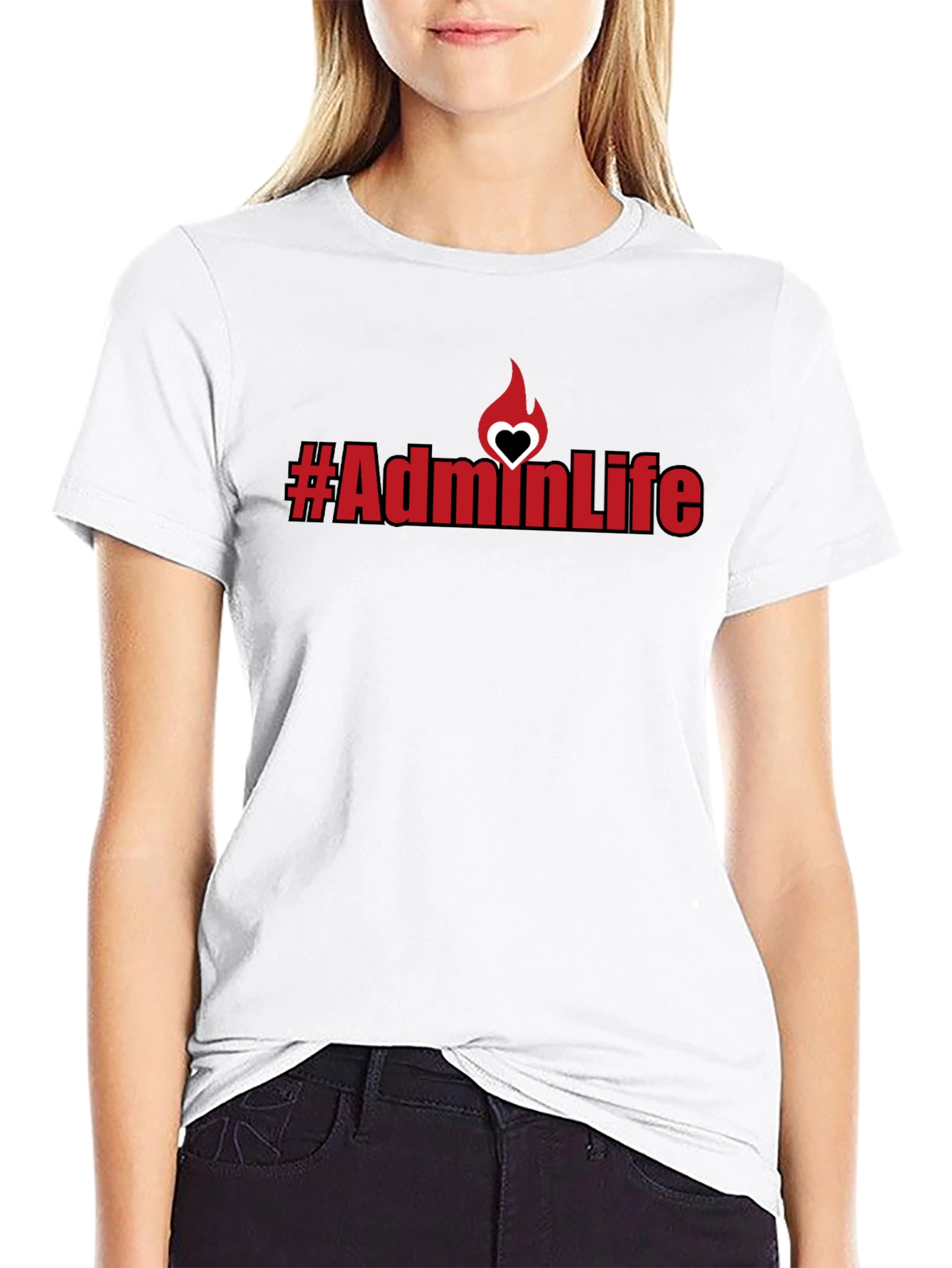 #AdminLife Graphic Tee - Black Cotton Blend T-Shirt