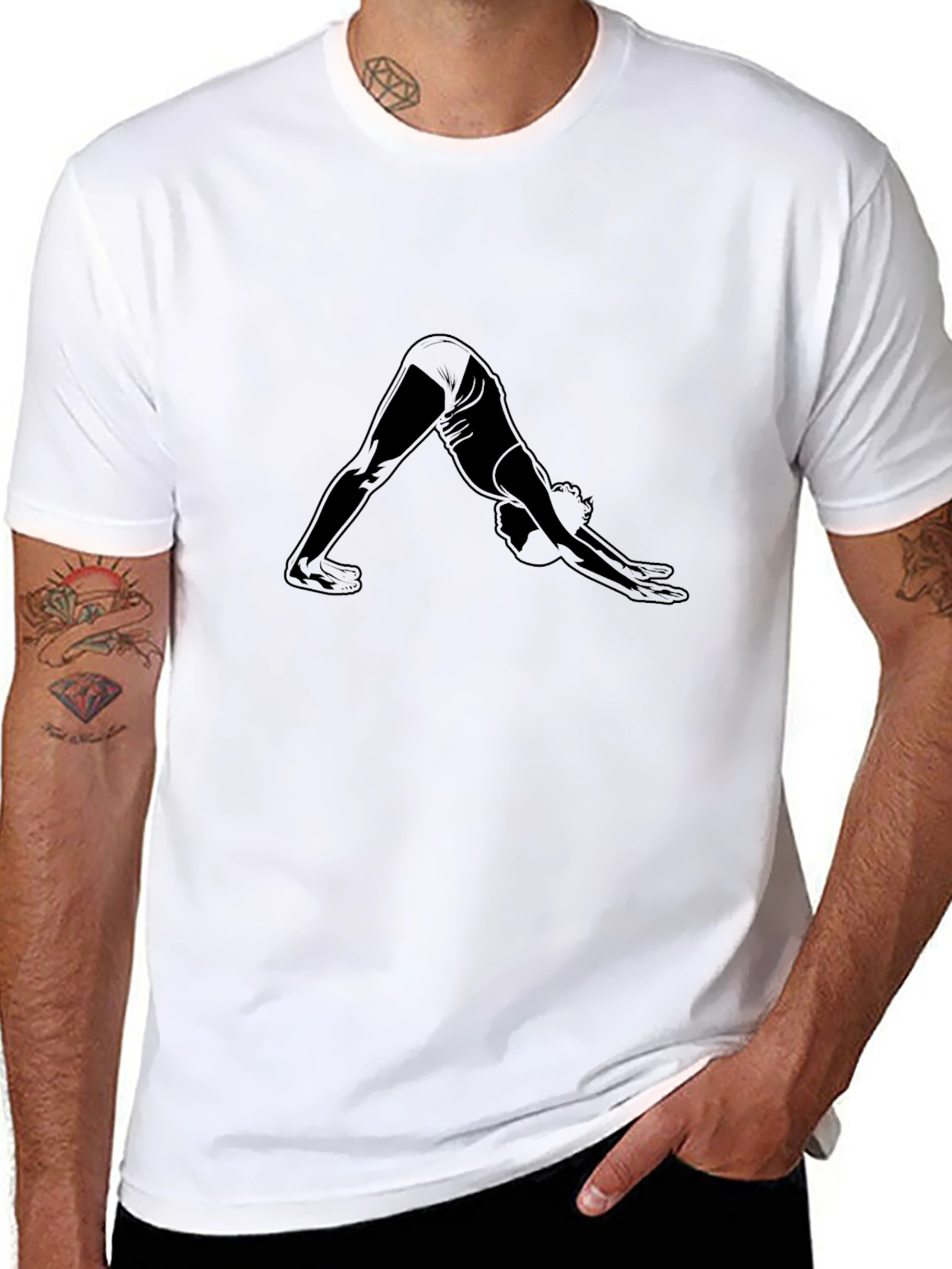 Yoga Pose Graphic Tee - Downward Dog Silhouette