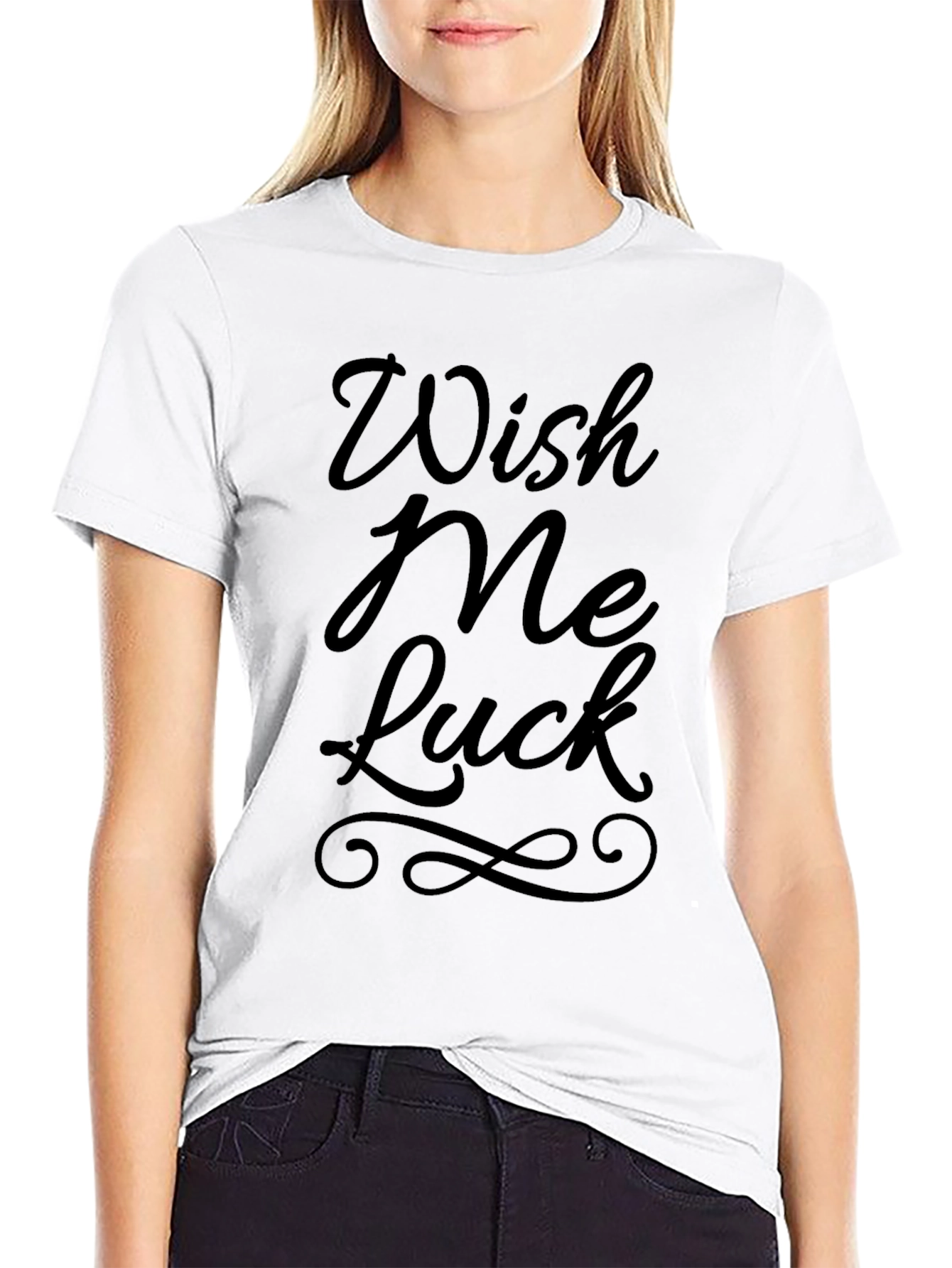 Wish Me Luck Graphic Tee - Black