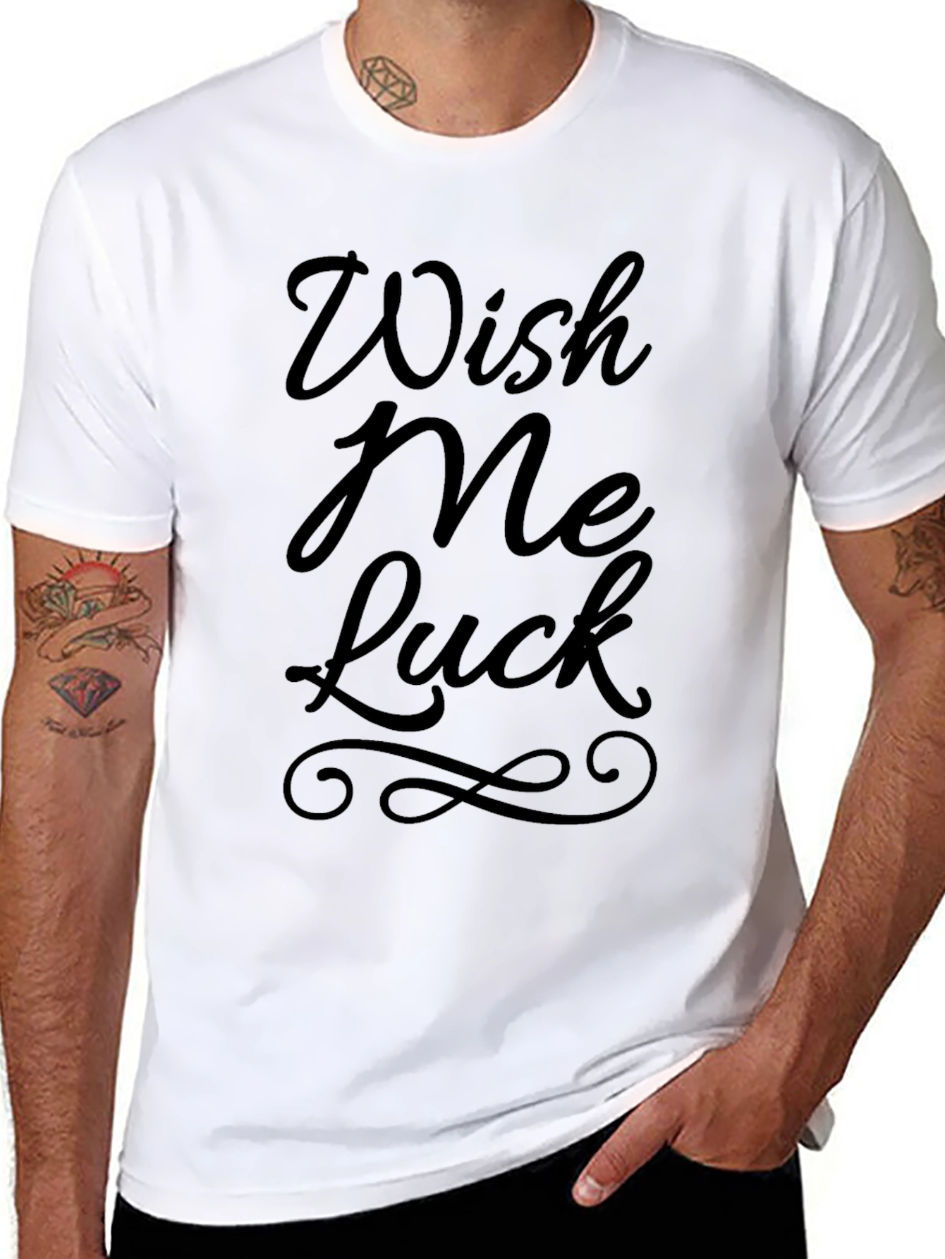 Wish Me Luck Graphic Tee - Black