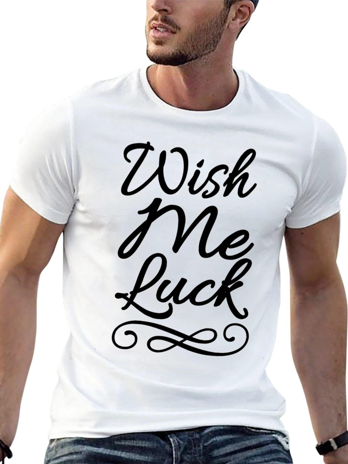 Wish Me Luck Graphic Tee - Black