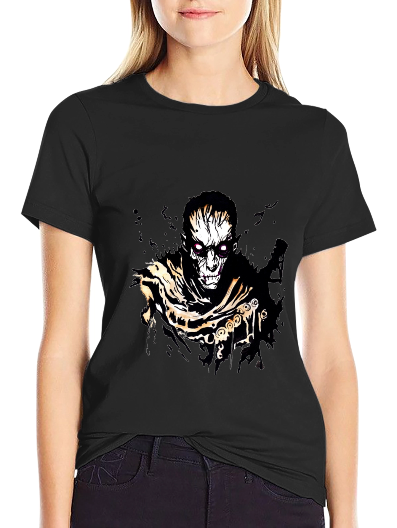 Horror Graphic Print Black T-Shirt