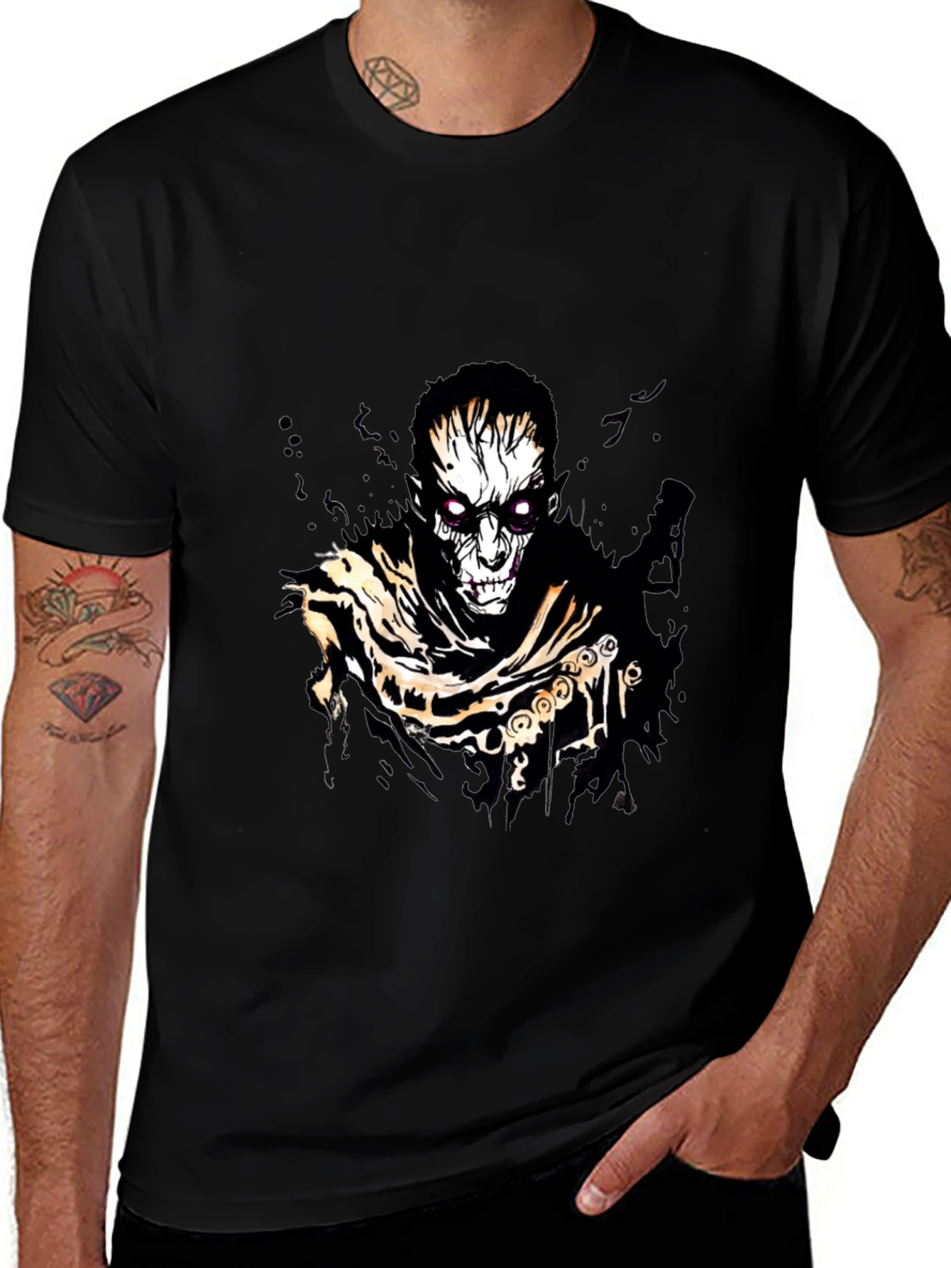 Horror Graphic Print Black T-Shirt