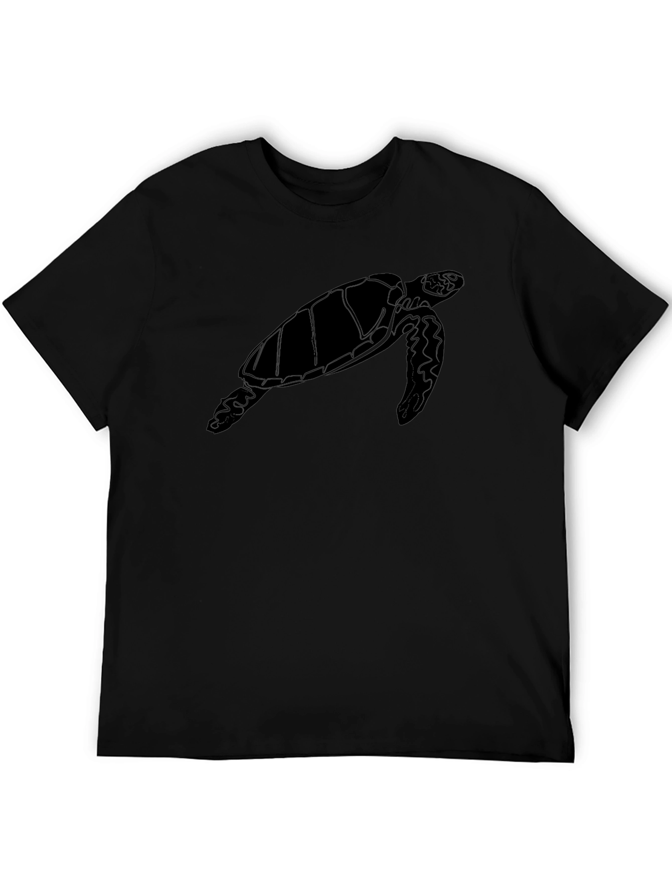 Sea Turtle Graphic T-Shirt - Black Cotton Tee