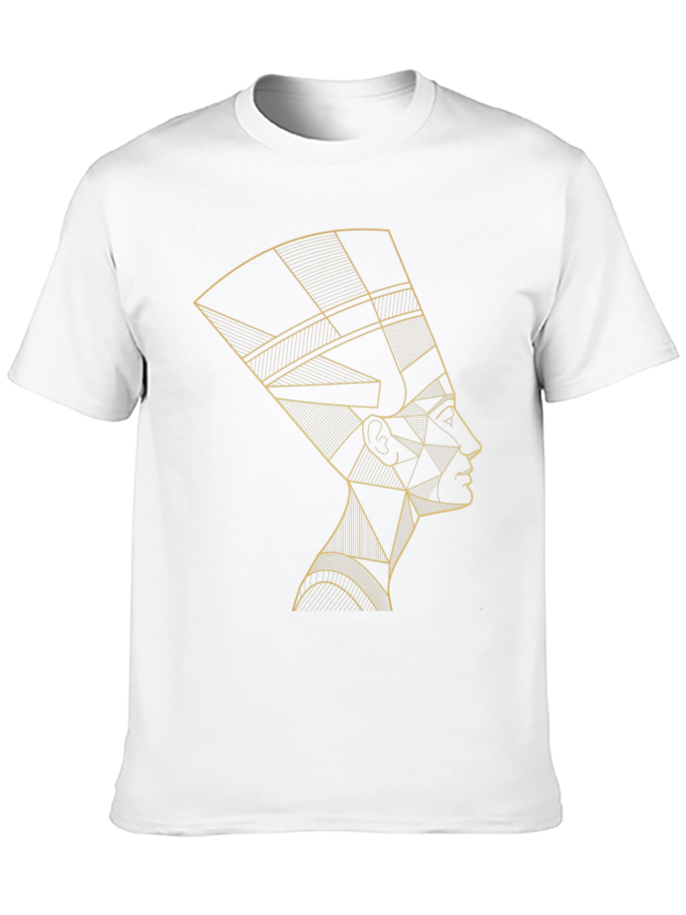 Nefertiti Geometric Graphic Tee - Black Cotton T-Shirt