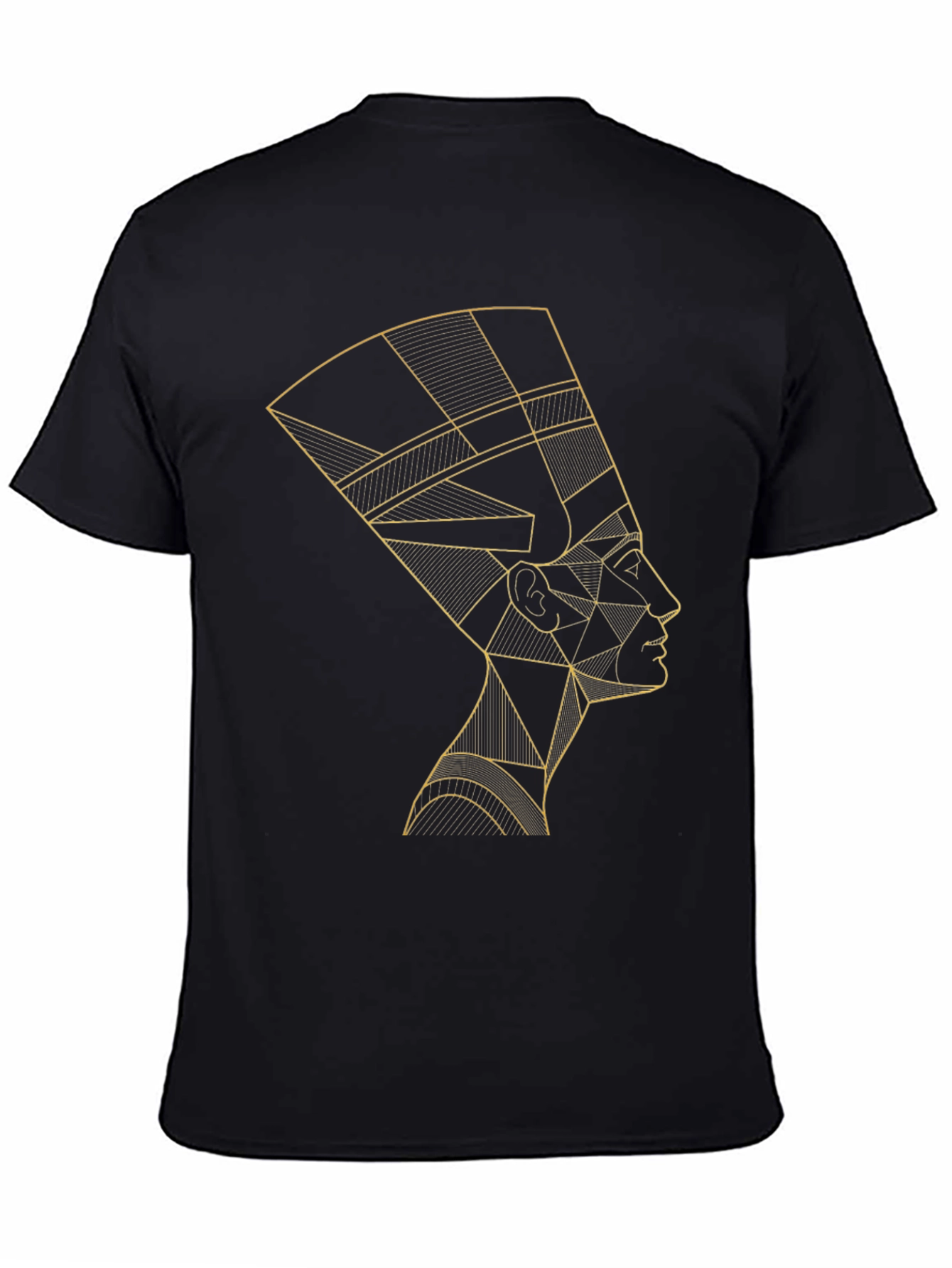Nefertiti Geometric Graphic Tee - Black Cotton T-Shirt