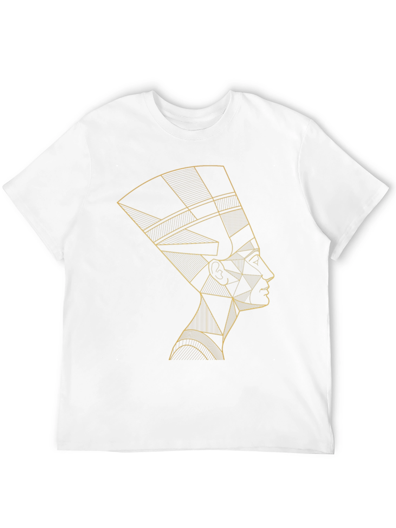 Nefertiti Geometric Graphic Tee - Black Cotton T-Shirt