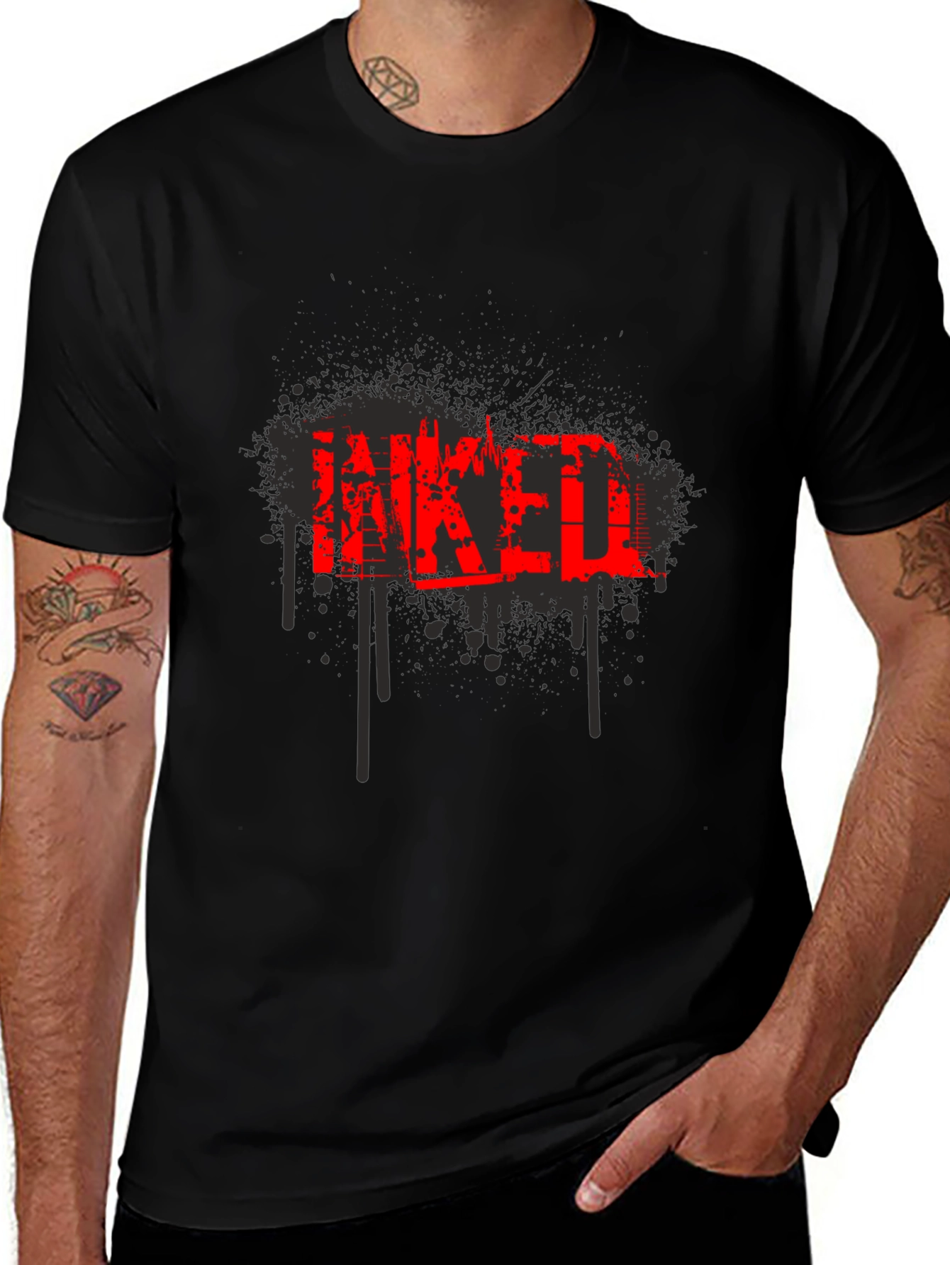 Inked Graphic T-Shirt - Cool Tattoo Design