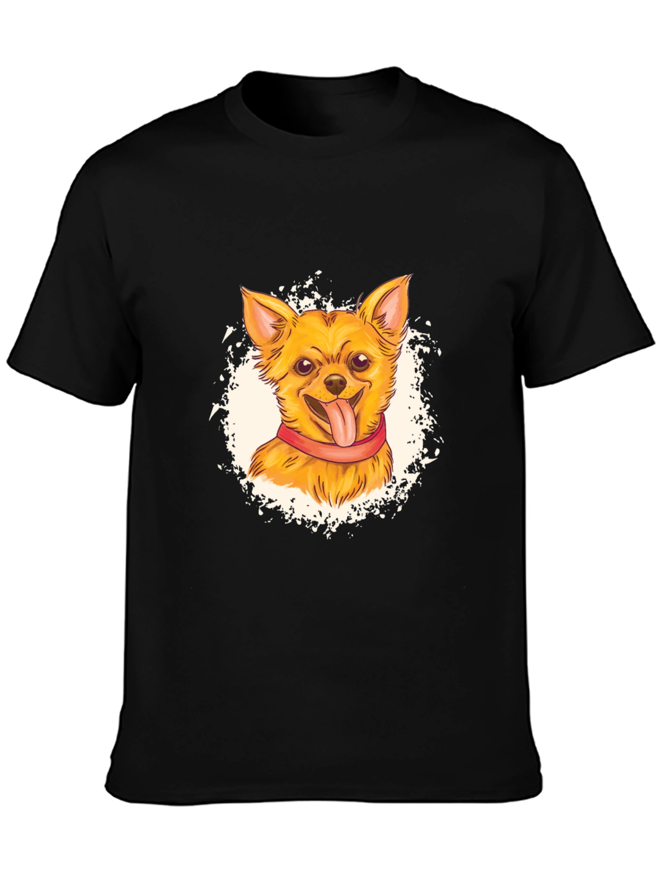 Chihuahua Graphic Print Black T-Shirt
