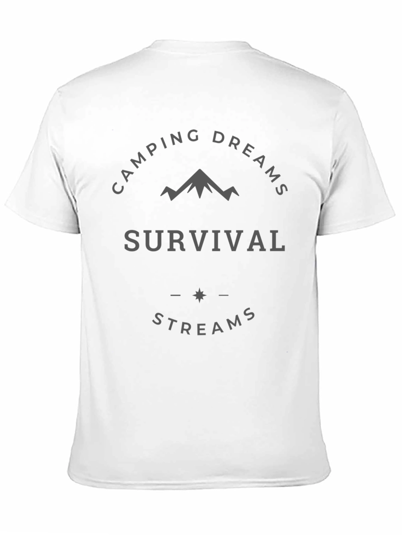 Camping Dreams Survival Streams Black T-Shirt